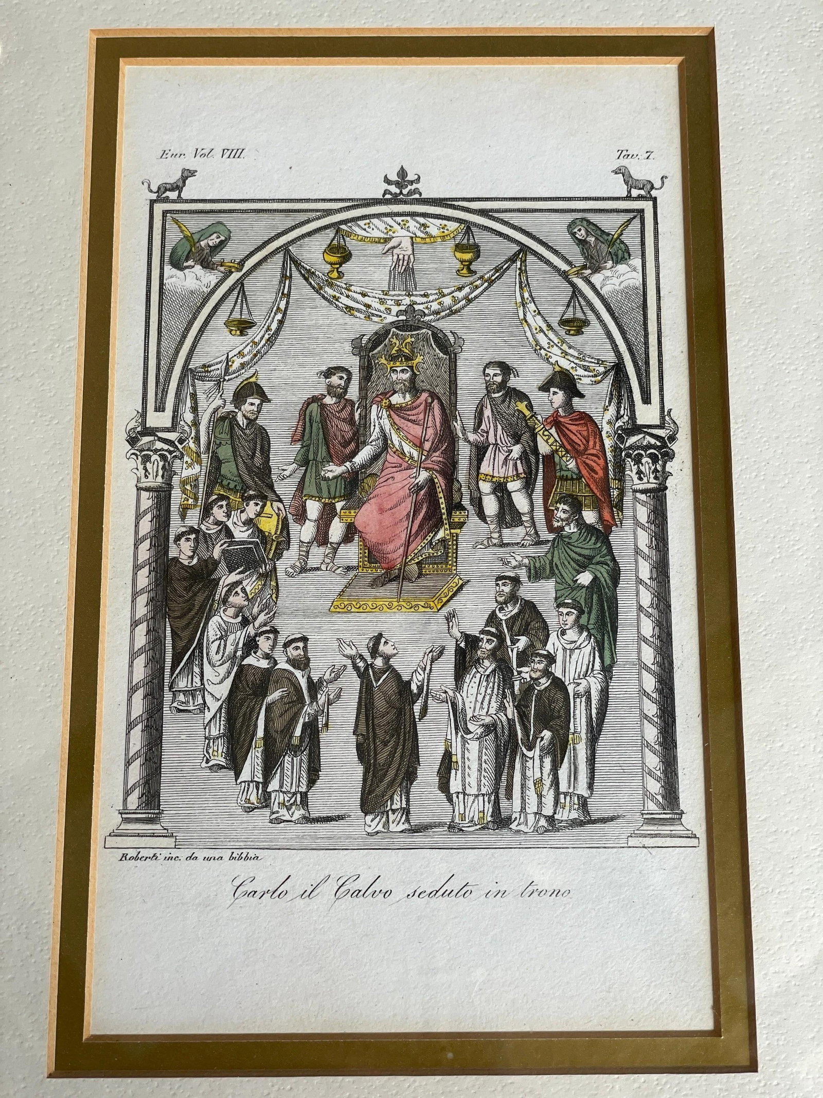 Antique Book Plate Engraving- 1816- King Charles II, The Bald, & Holy Roman Emporer - 4