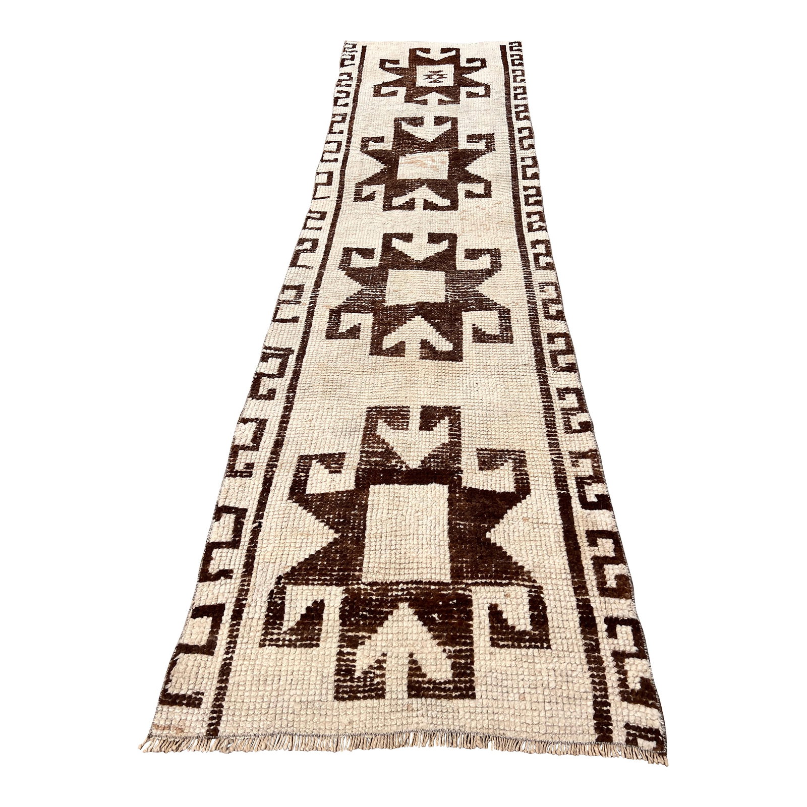 1940s Vintage Kurdish Tribal Wool Runner Rug: All rugs have been professionally cleaned; original condition is not altered, age-related wear is considered normal in these unique, hand woven vintage rugs. It is common for slight variations in