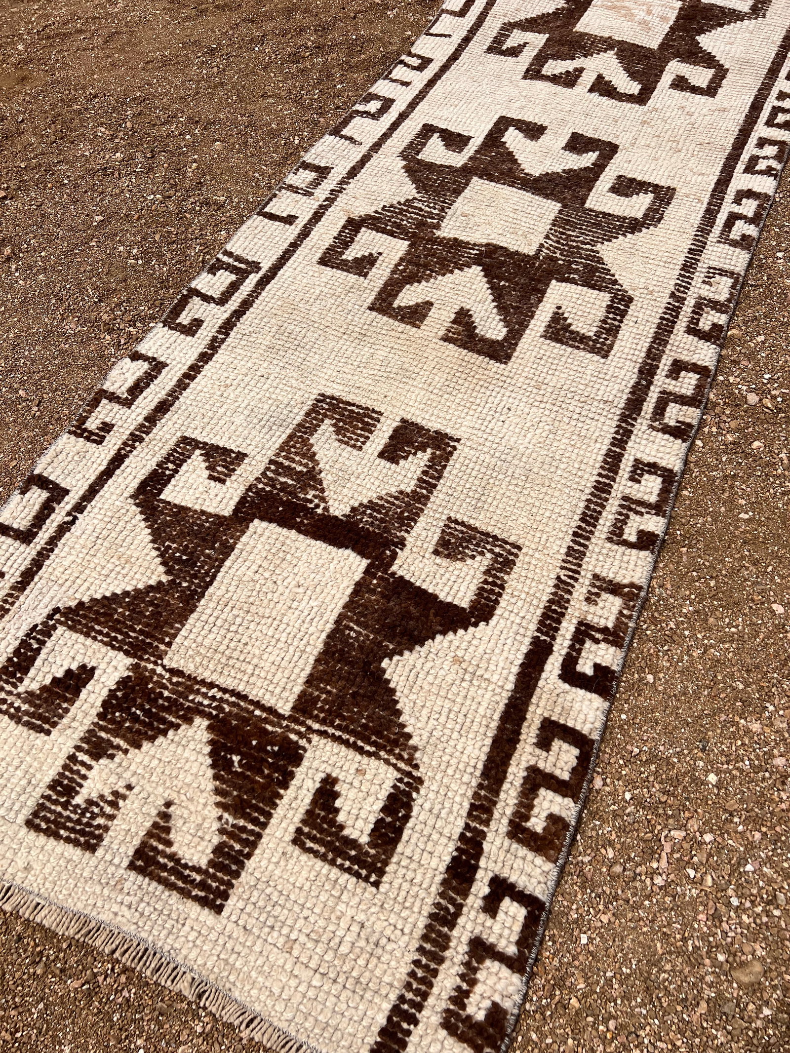 1940s Vintage Kurdish Tribal Wool Runner Rug - 6