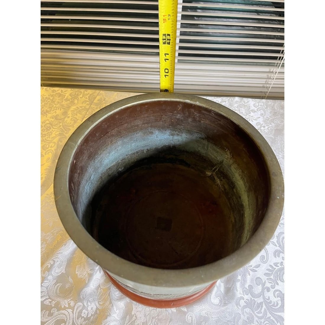 Large Antique Japanese Meiji Bronze Hibachi - Signed Artist Seal - Gump's SF 10x - 12