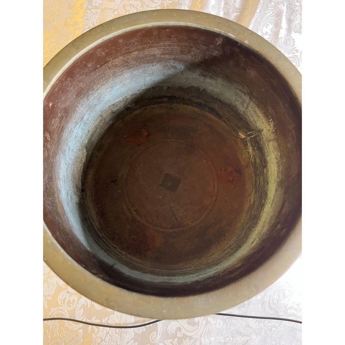 Large Antique Japanese Meiji Bronze Hibachi - Signed Artist Seal - Gump's SF 10x - 2
