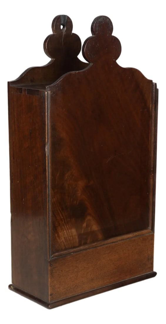 19th Century French Decorative Box or Fariniere: A 19th century French fariniere, made of walnut with simple clover leaf shaped top. Good craftsmanship with dovetailed construction. Minor loss on upper right side. From Provence, a boite a fariniere