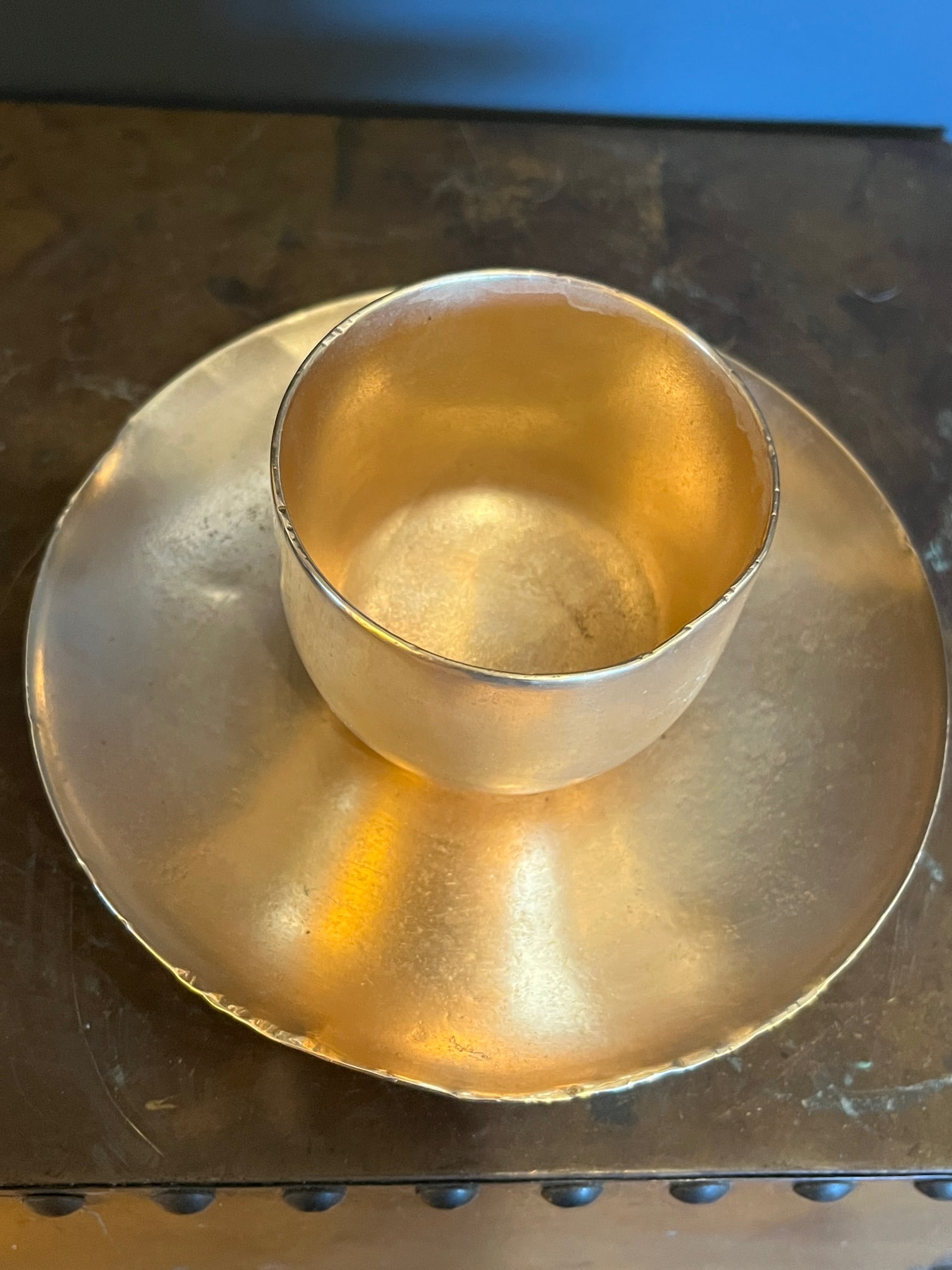 Antique Bronze, Gilt Bronze, Altar Set, Tibetan, Buddhist, Hand Forged, Heavy Metal - 6