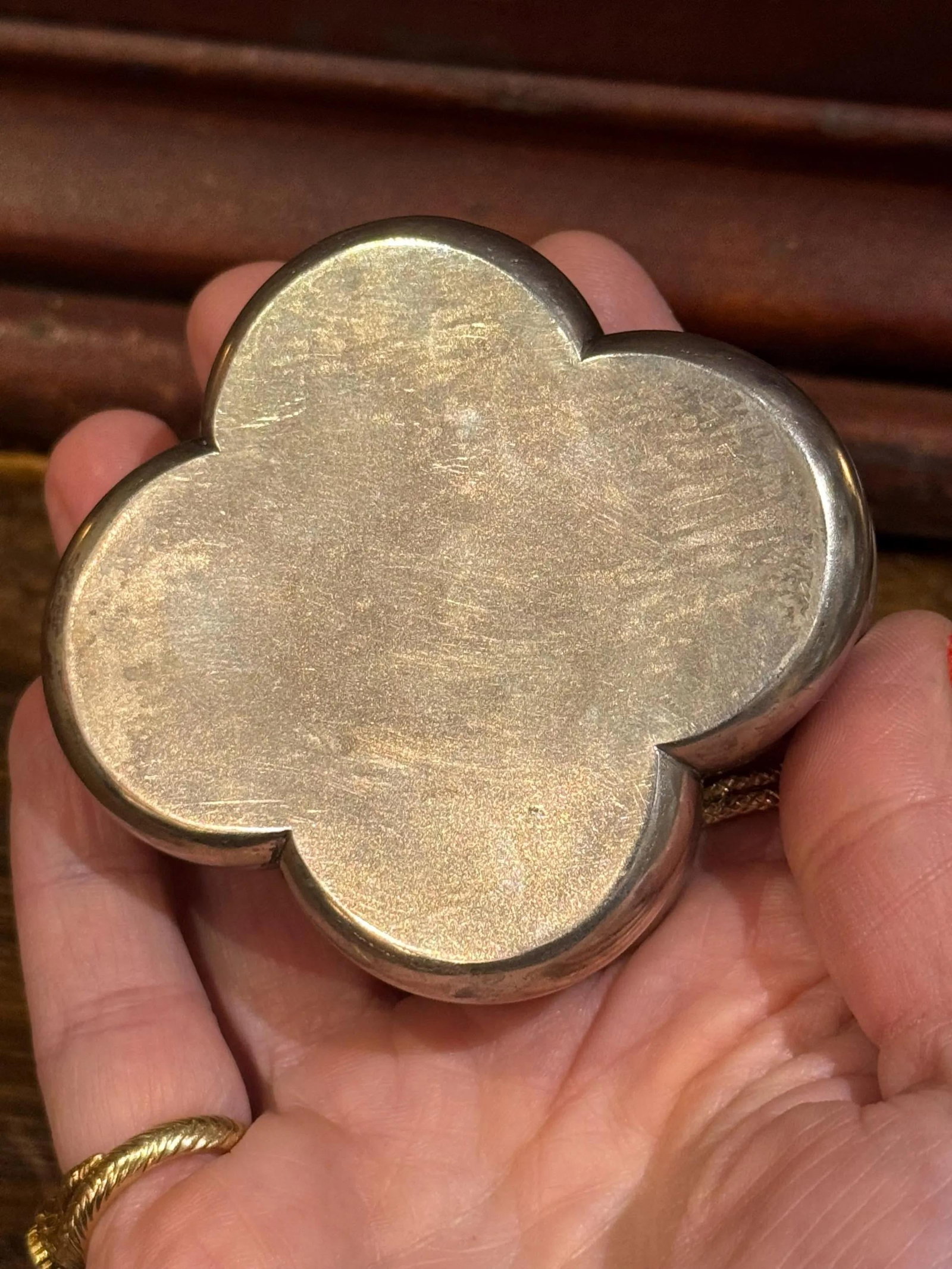 Antique Sterling Silver Floral Repousse Box - 9