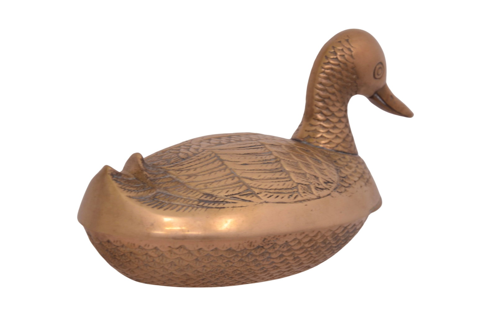 Midcentury 10" Brass Duck Box - 2