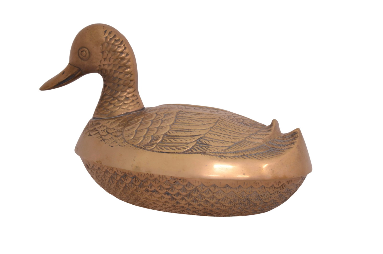 Midcentury 10" Brass Duck Box - 4