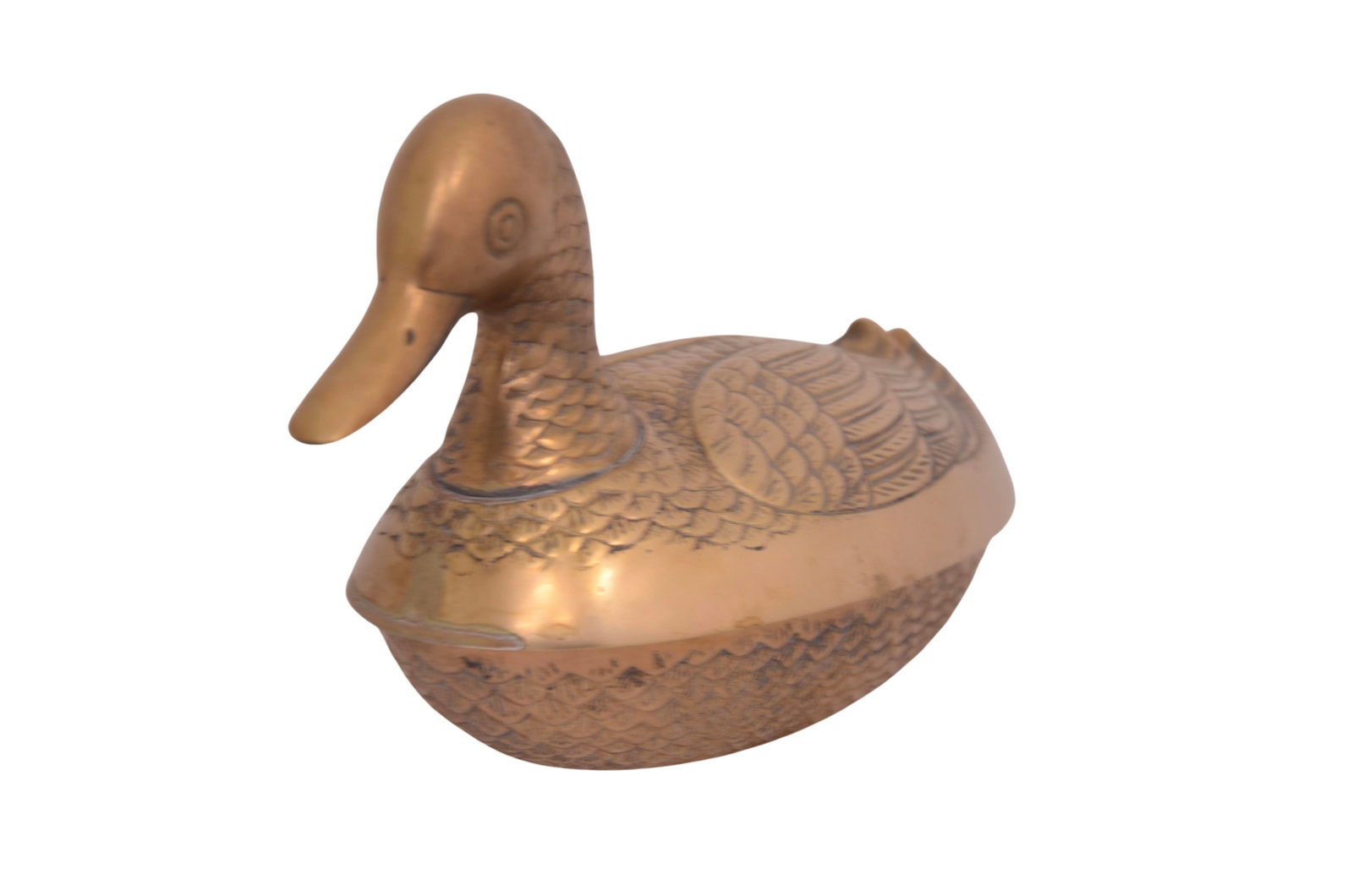 Midcentury 10" Brass Duck Box - 5