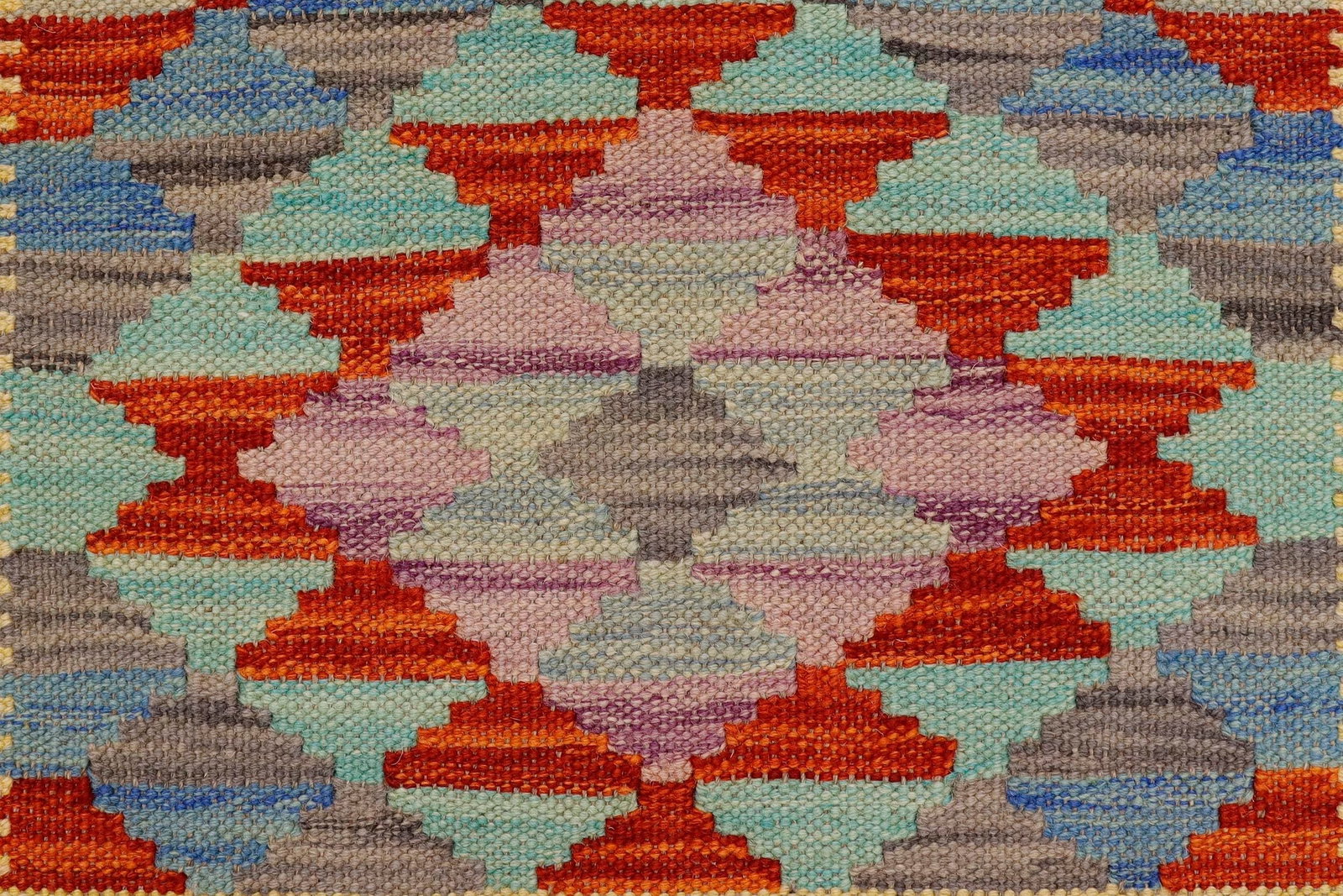 Bohemian Turkish Kilim Gold Rust Hand-Woven Wool Rug - 4