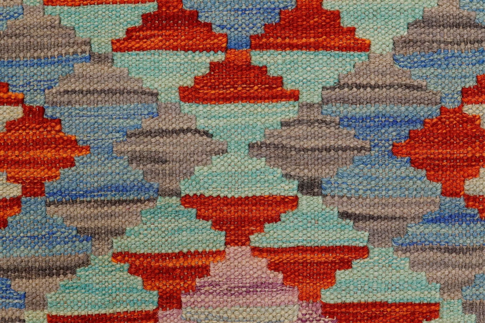 Bohemian Turkish Kilim Gold Rust Hand-Woven Wool Rug - 6