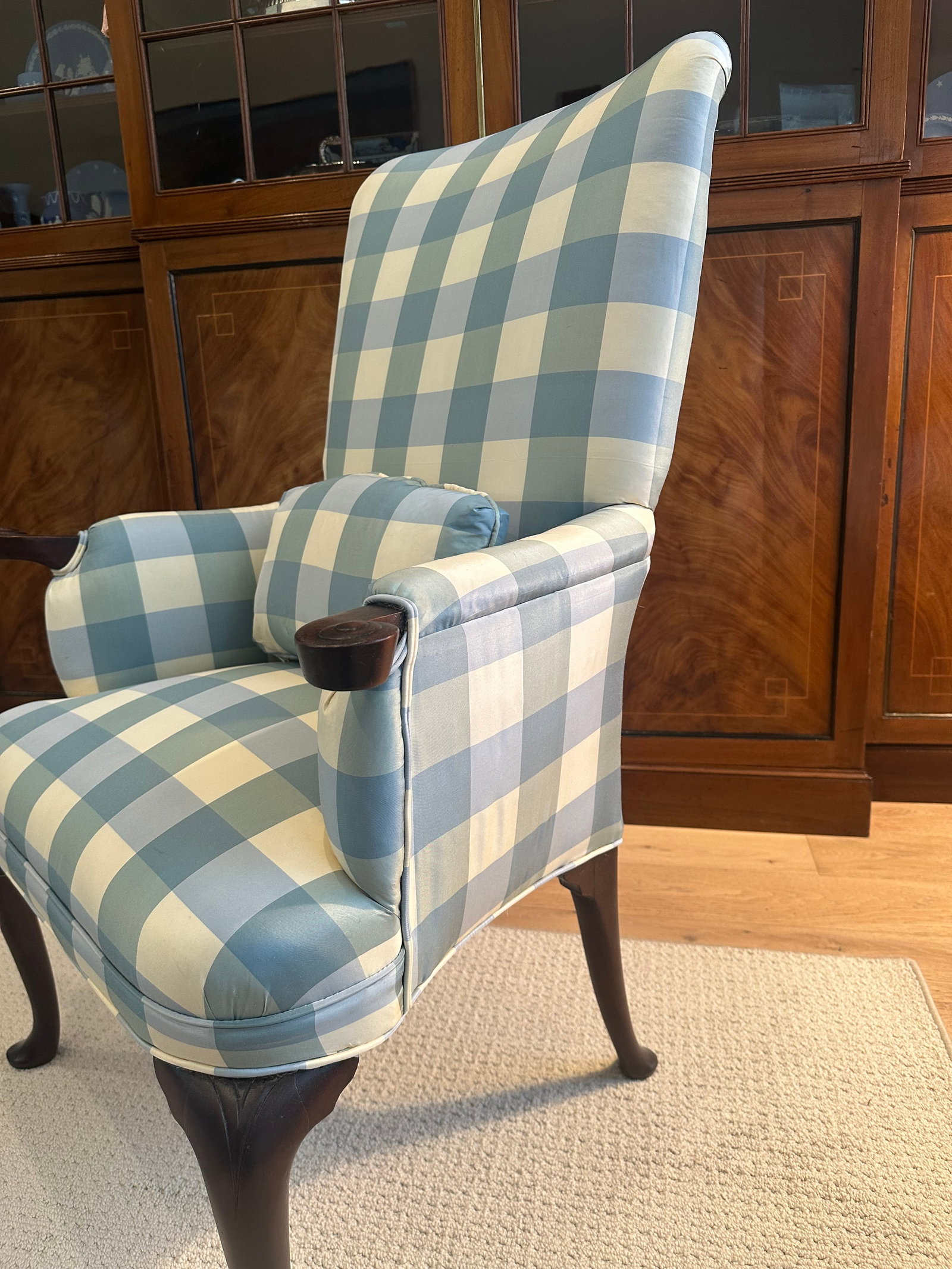 Antique Armchair | Lee Jofa Silk Upholstery - 10