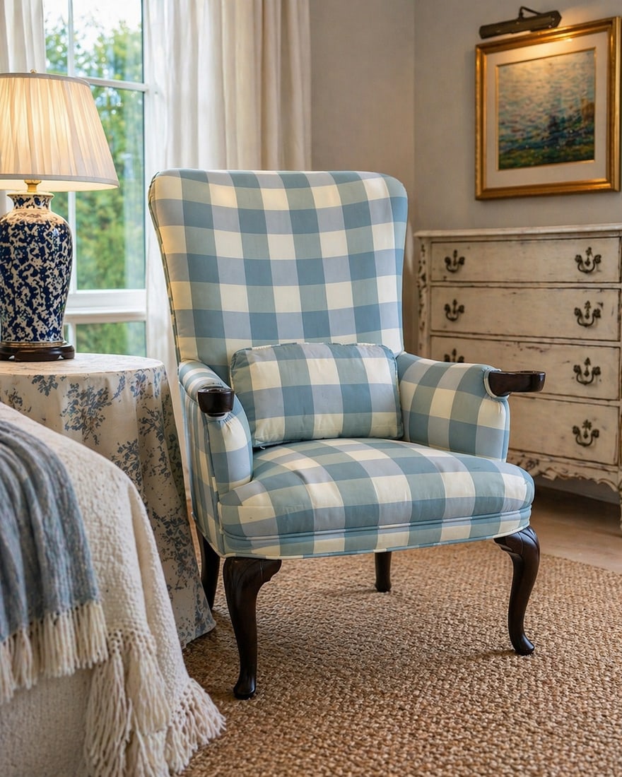 Antique Armchair | Lee Jofa Silk Upholstery - 2