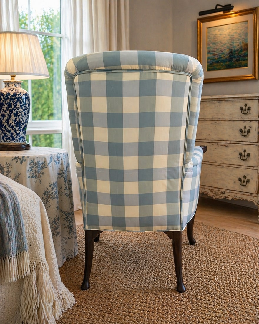 Antique Armchair | Lee Jofa Silk Upholstery - 4