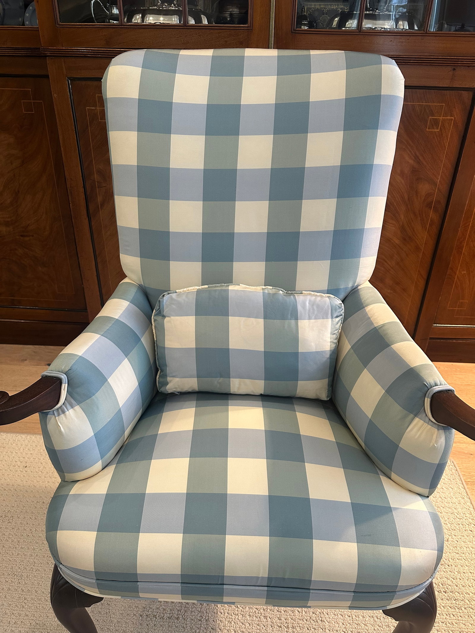 Antique Armchair | Lee Jofa Silk Upholstery - 6