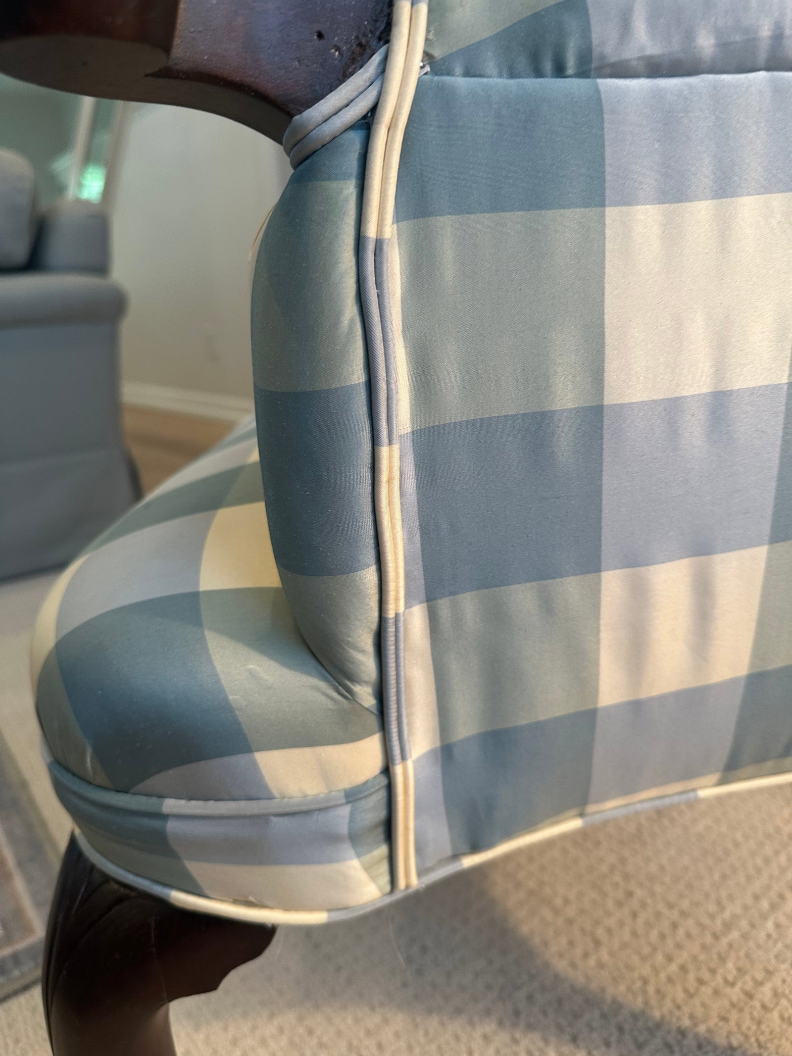 Antique Armchair | Lee Jofa Silk Upholstery - 9