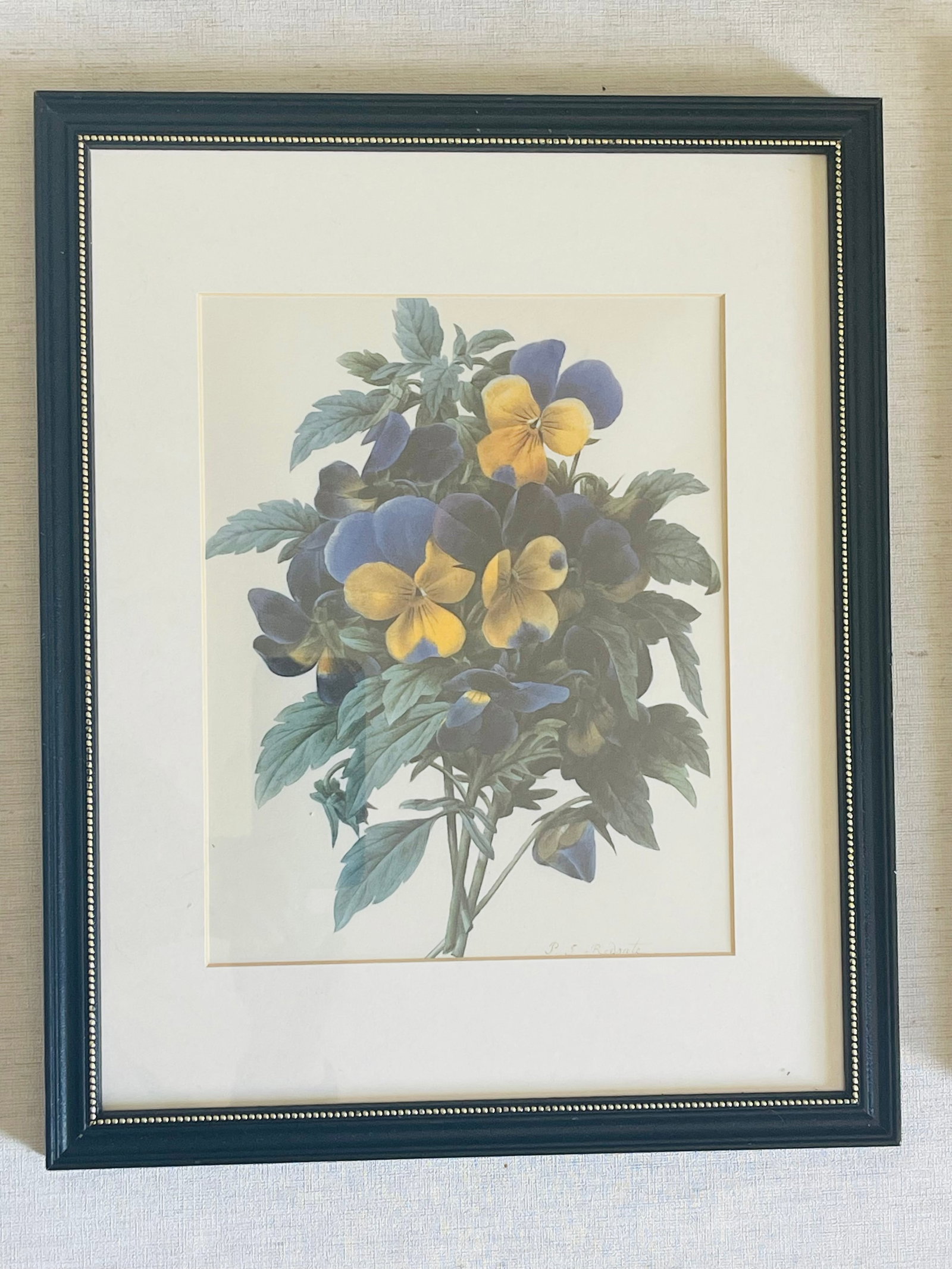 1960s Set of 4 P.J. Redoute Botanical Floral Chromolithographs Framed Reproduction - 4