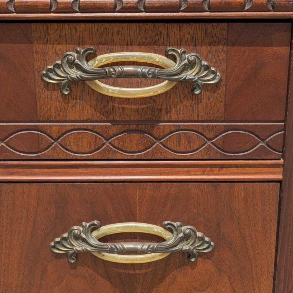 1930s Art Deco Waterfall Three-Drawer Nightstand - 4