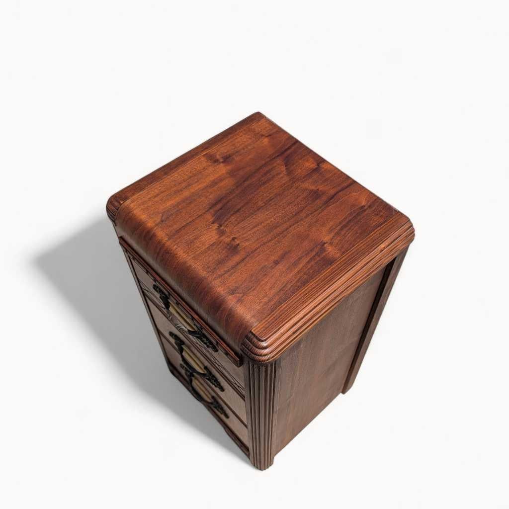 1930s Art Deco Waterfall Three-Drawer Nightstand - 5