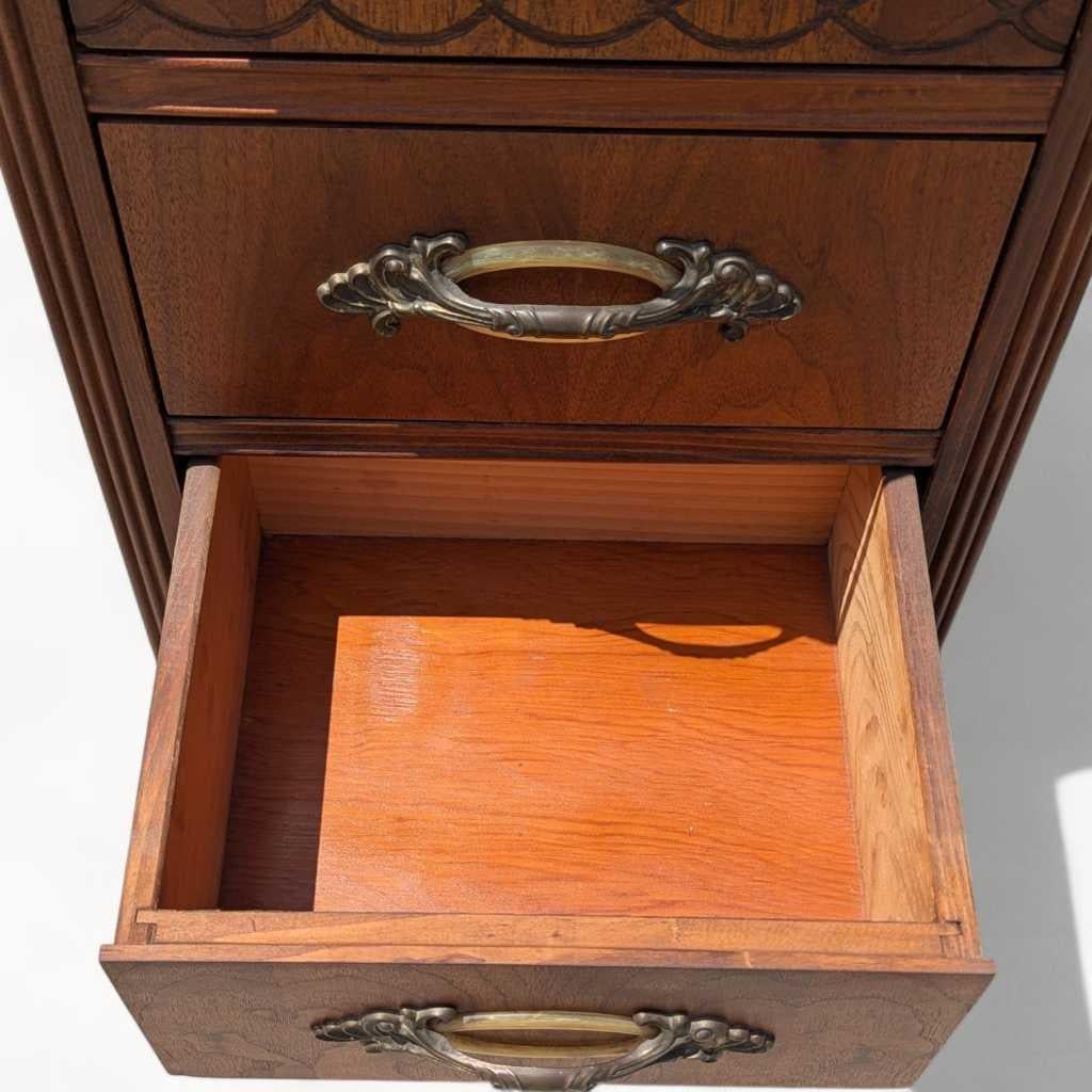 1930s Art Deco Waterfall Three-Drawer Nightstand - 9