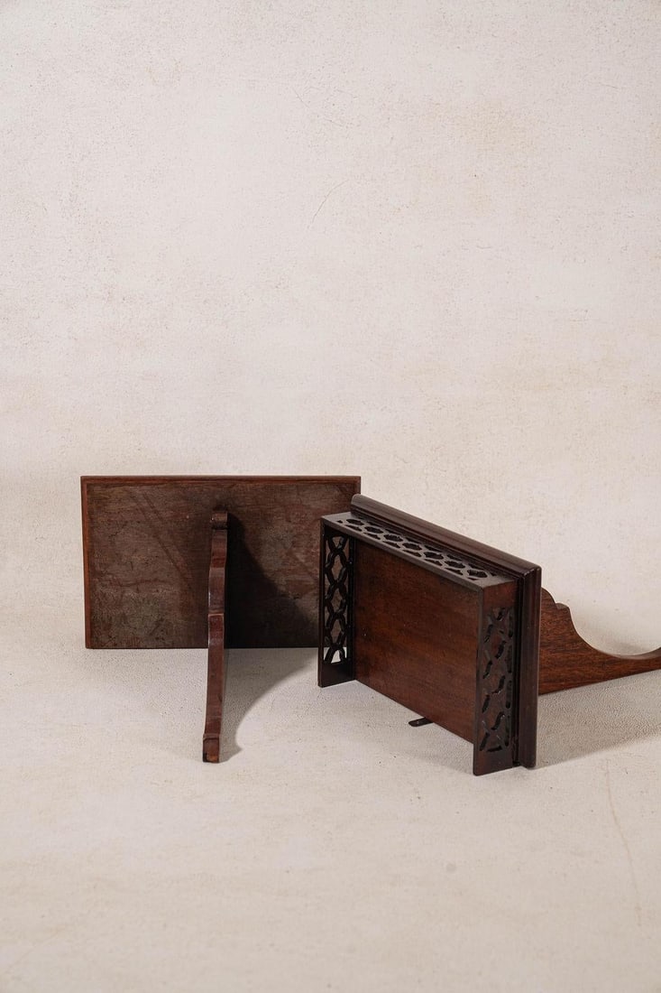 19th Century Pair English Mahogany Wall Brackets With Carved Shelf - 3