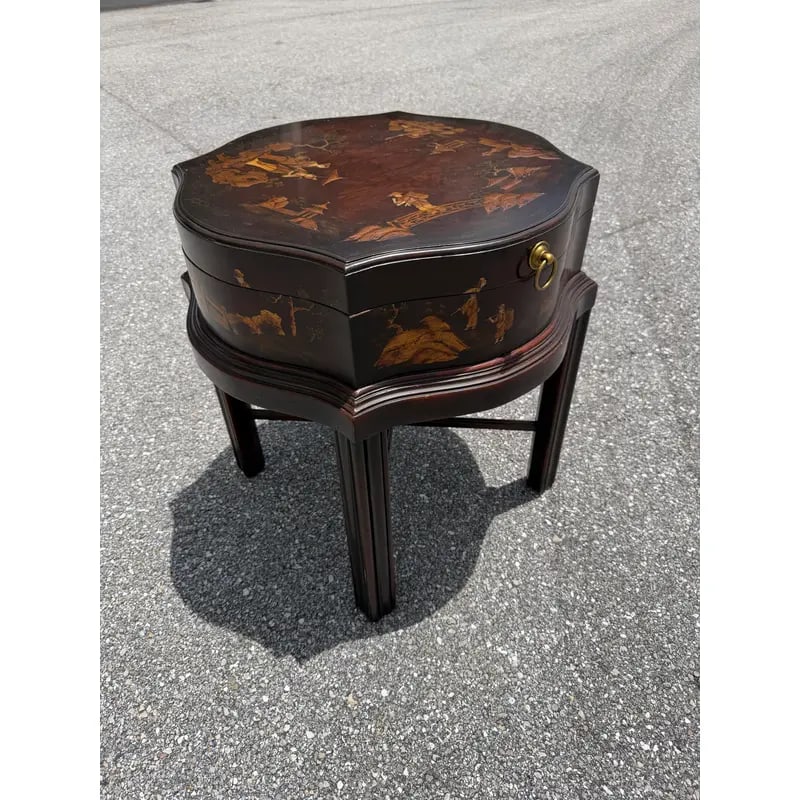 Theodore Alexander Indochine the Floral Painted Box Accent Table - 13