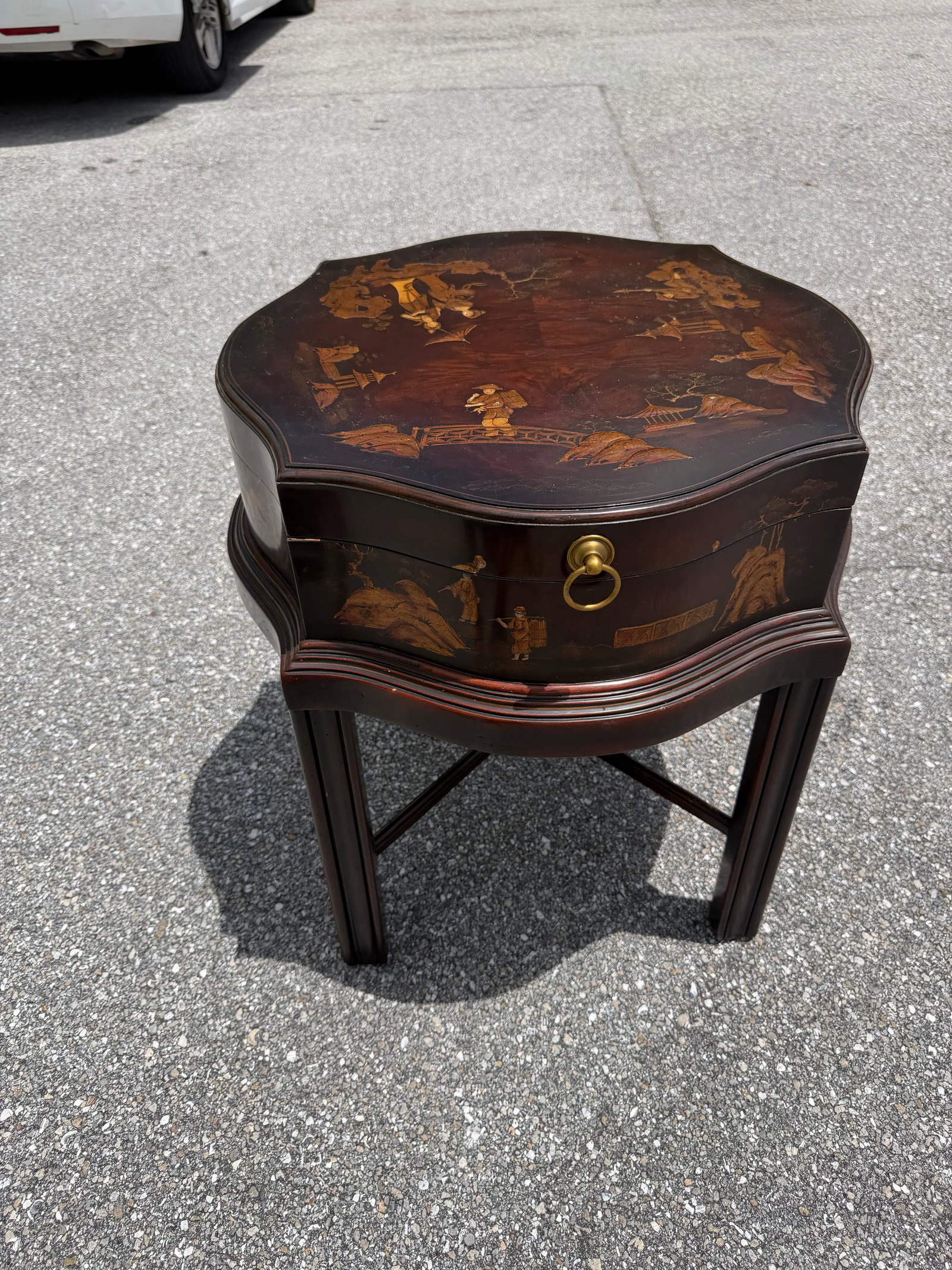 Theodore Alexander Indochine the Floral Painted Box Accent Table - 8