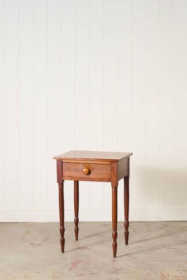 Antique American One Drawer Cherry Side Table (C. 1850) - 4