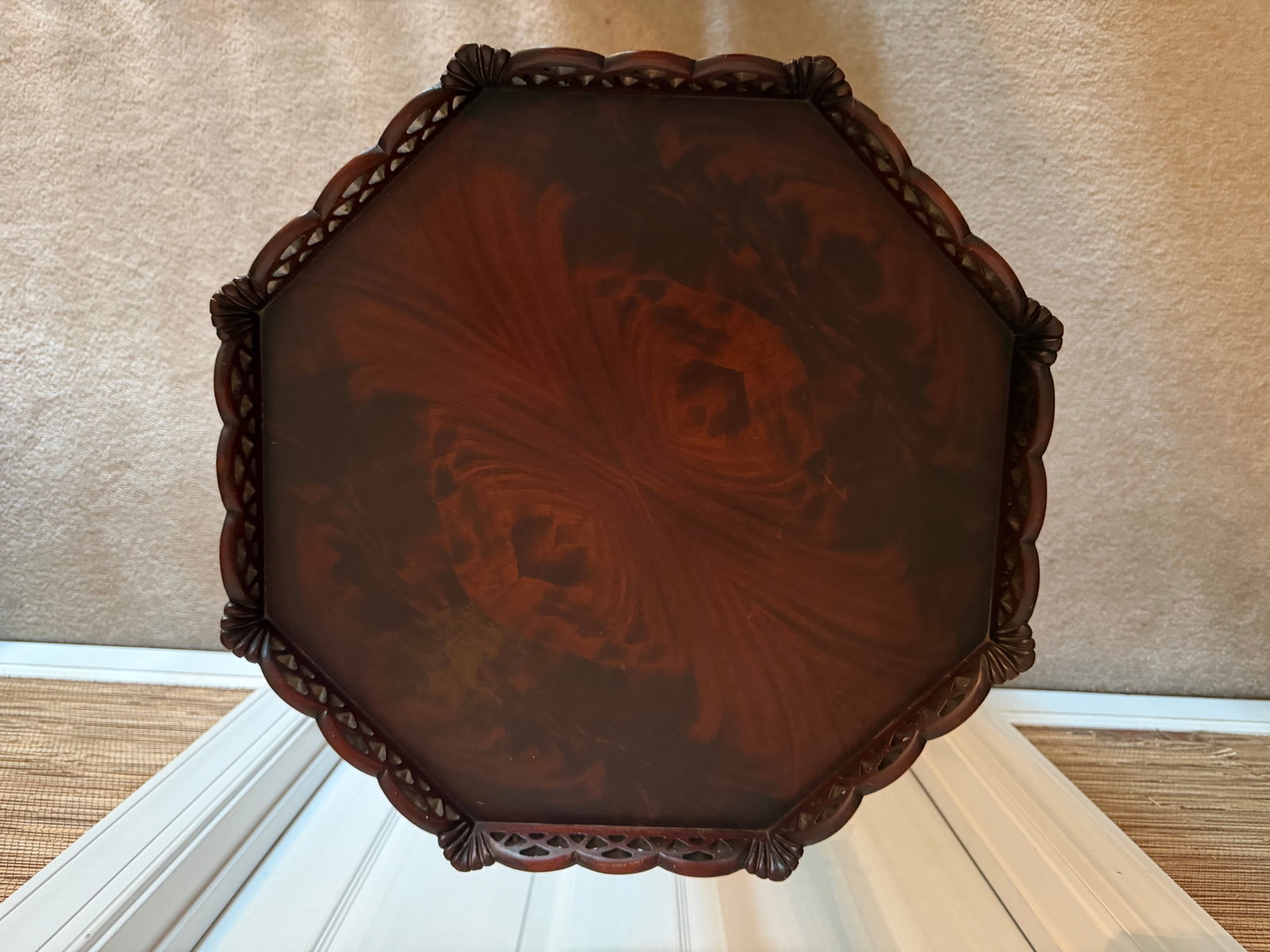 Vintage Chippendale Mahogany Octagonal Tea Table | Louis E. Rose Fine Furniture, Newark Nj - 2