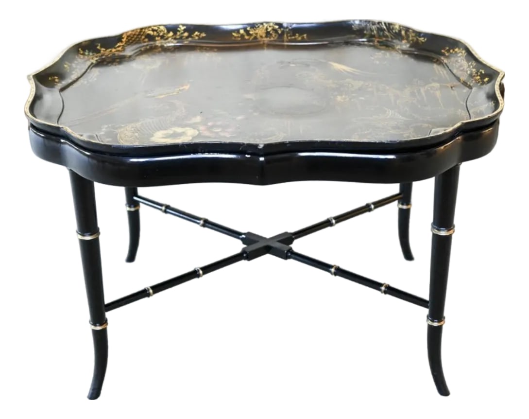 Vintage Chinoiserie Lacquer Tray Table (1 of 10)