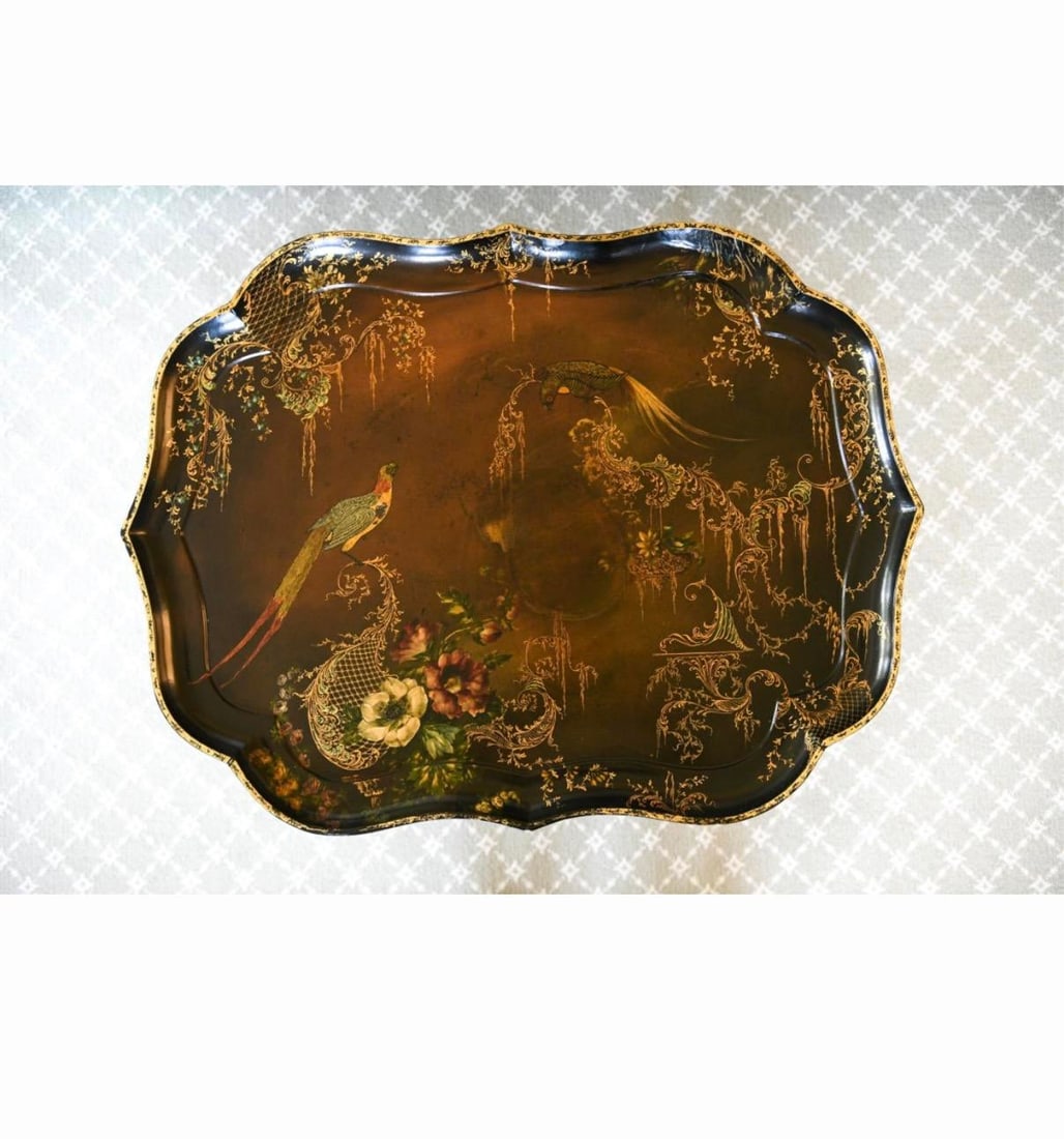 Vintage Chinoiserie Lacquer Tray Table - 6