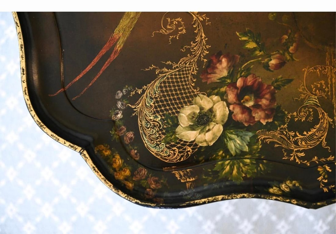 Vintage Chinoiserie Lacquer Tray Table - 7