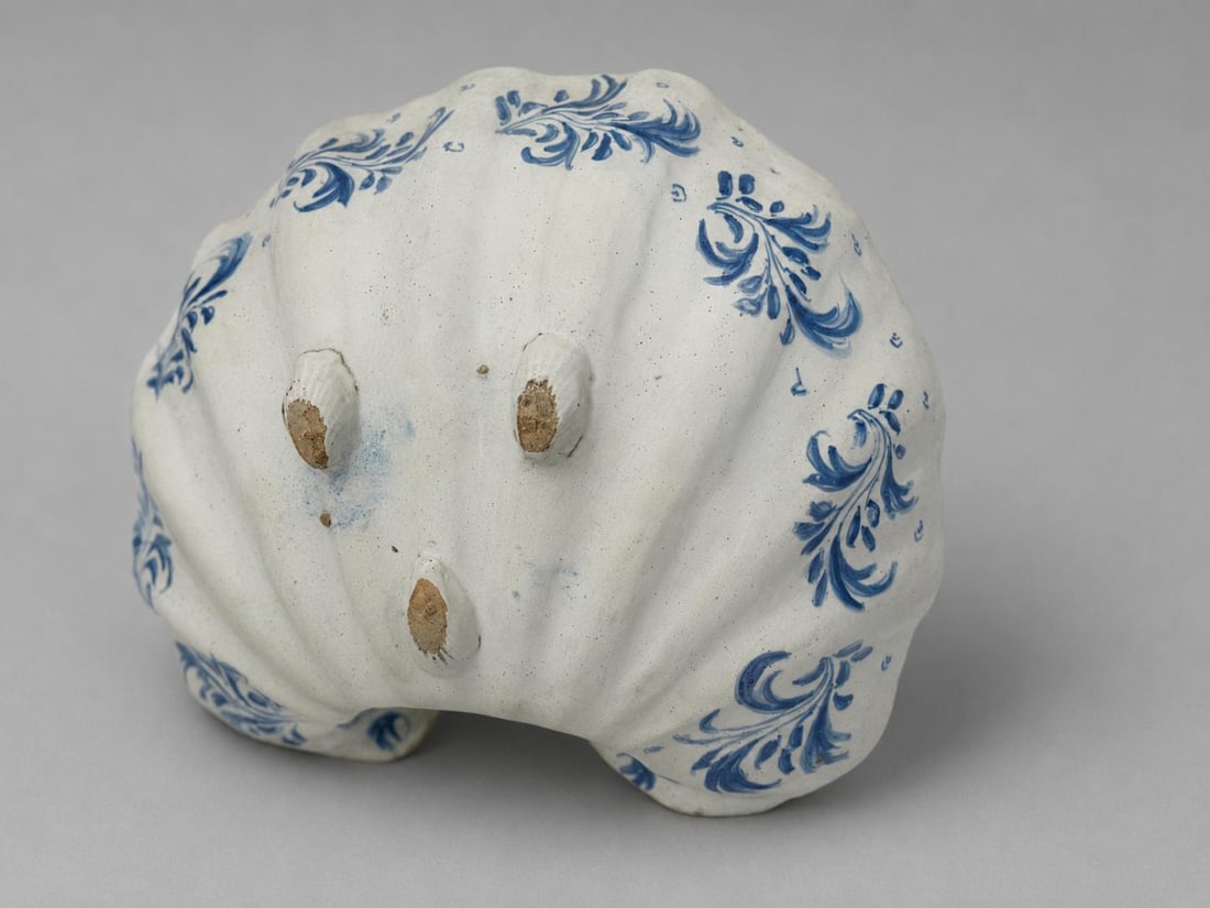 Spanish Tin-Glazed Shell-Form Basin Attr: Puente Del Arzobispo, Toledo 1790-1830 - 12