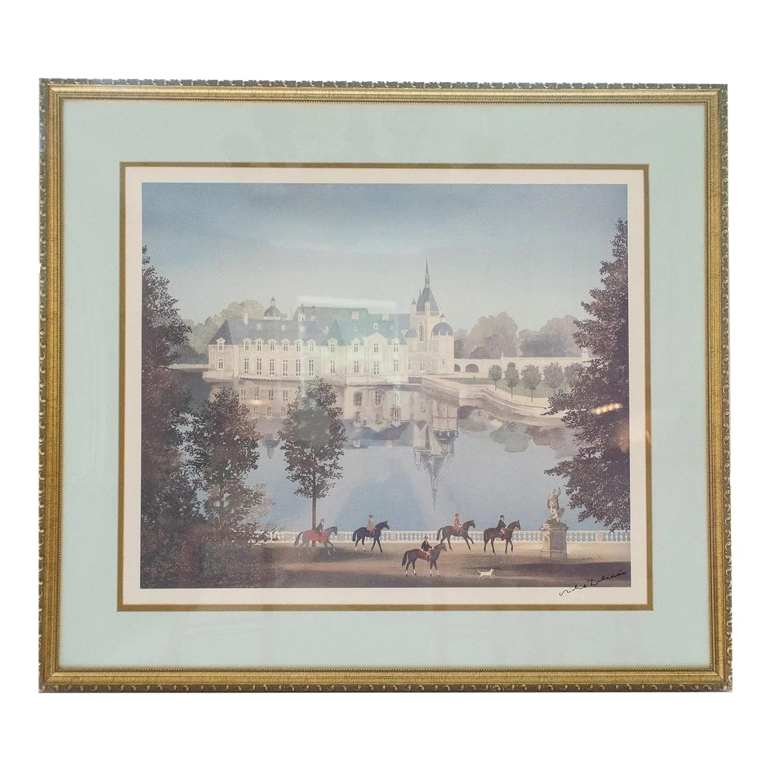 Late 20th Century Michel Delacroix - French Chateau Landscape, Hand-Signed Print (1 of 7)