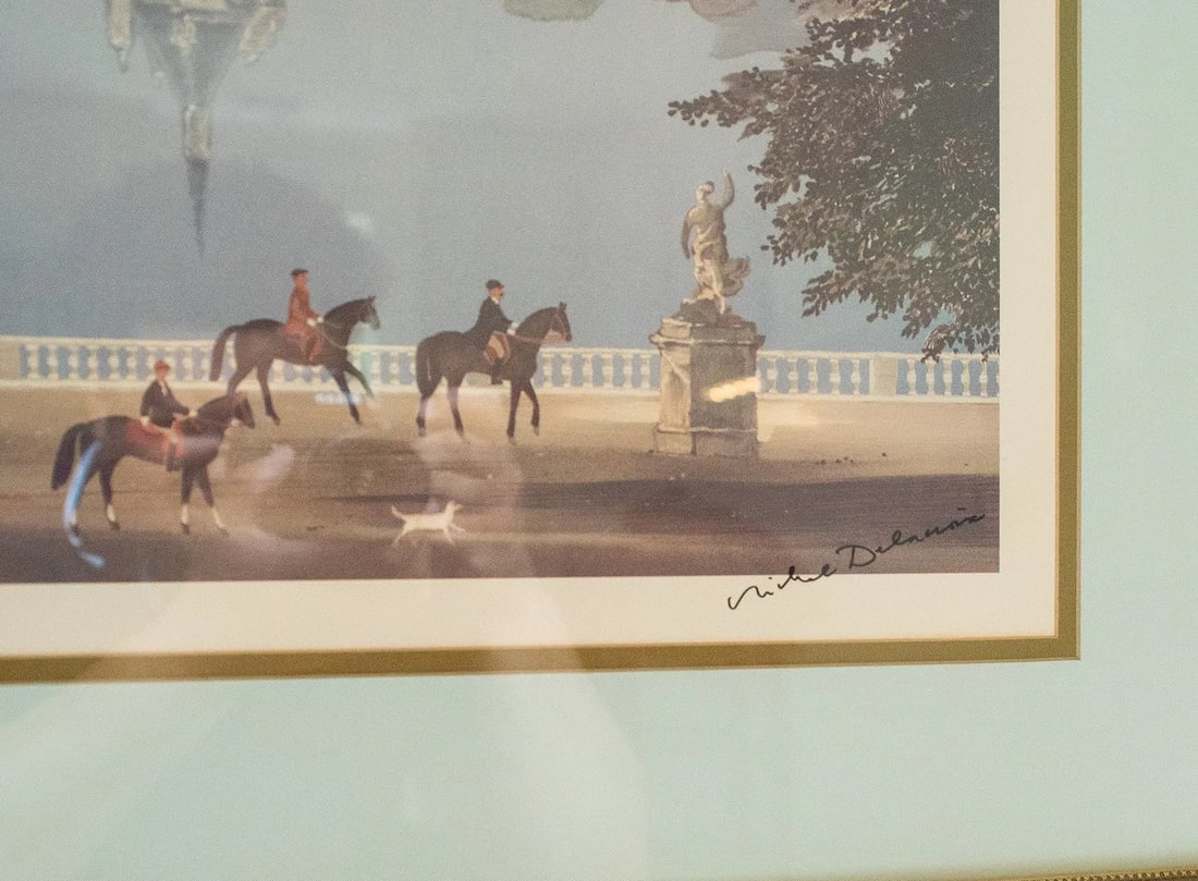 Late 20th Century Michel Delacroix - French Chateau Landscape, Hand-Signed Print - 4