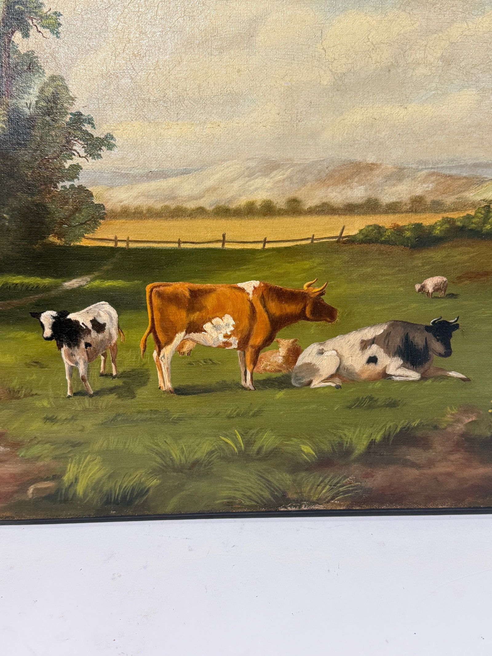 English 19th Century Pastoral Landscape With Cattle & Sheep Grazing - 2