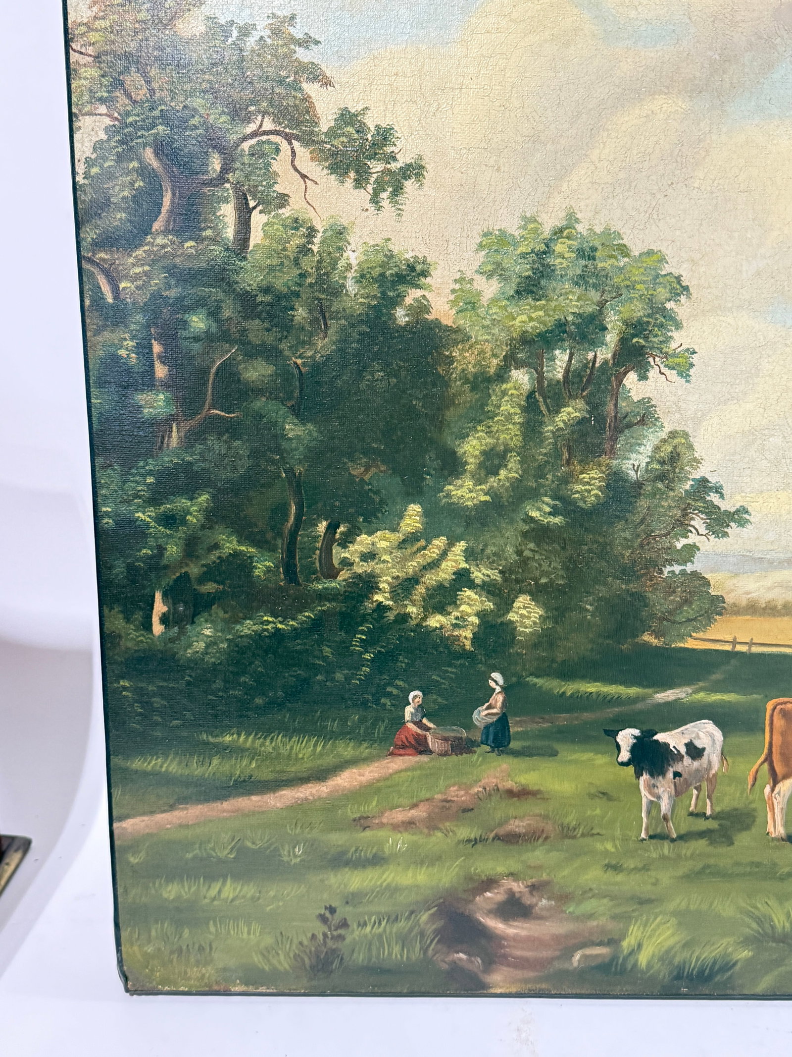 English 19th Century Pastoral Landscape With Cattle & Sheep Grazing - 8