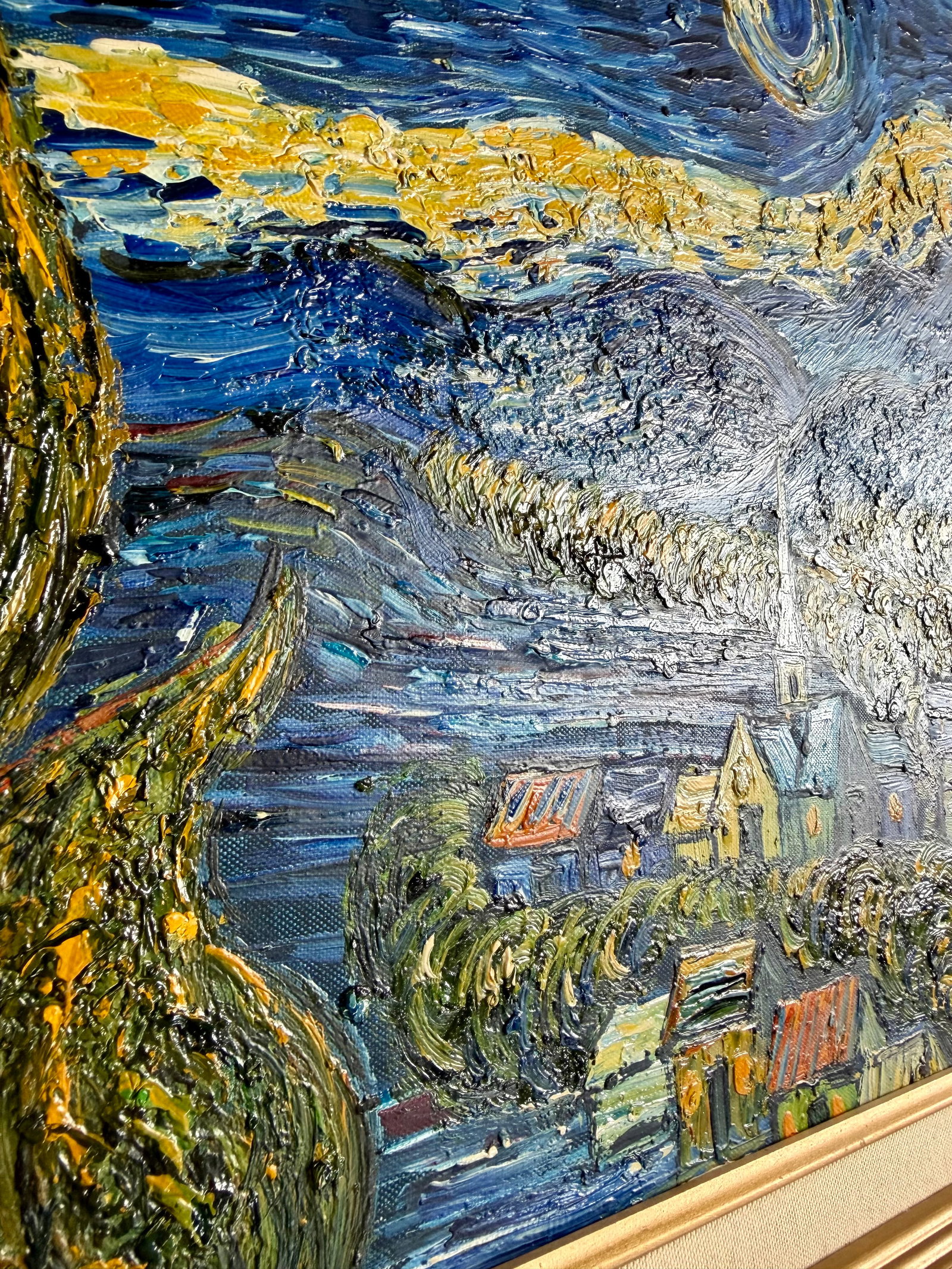 Late 20th Century Oil on Canvas After Van Gogh "The Starry Night" - 12