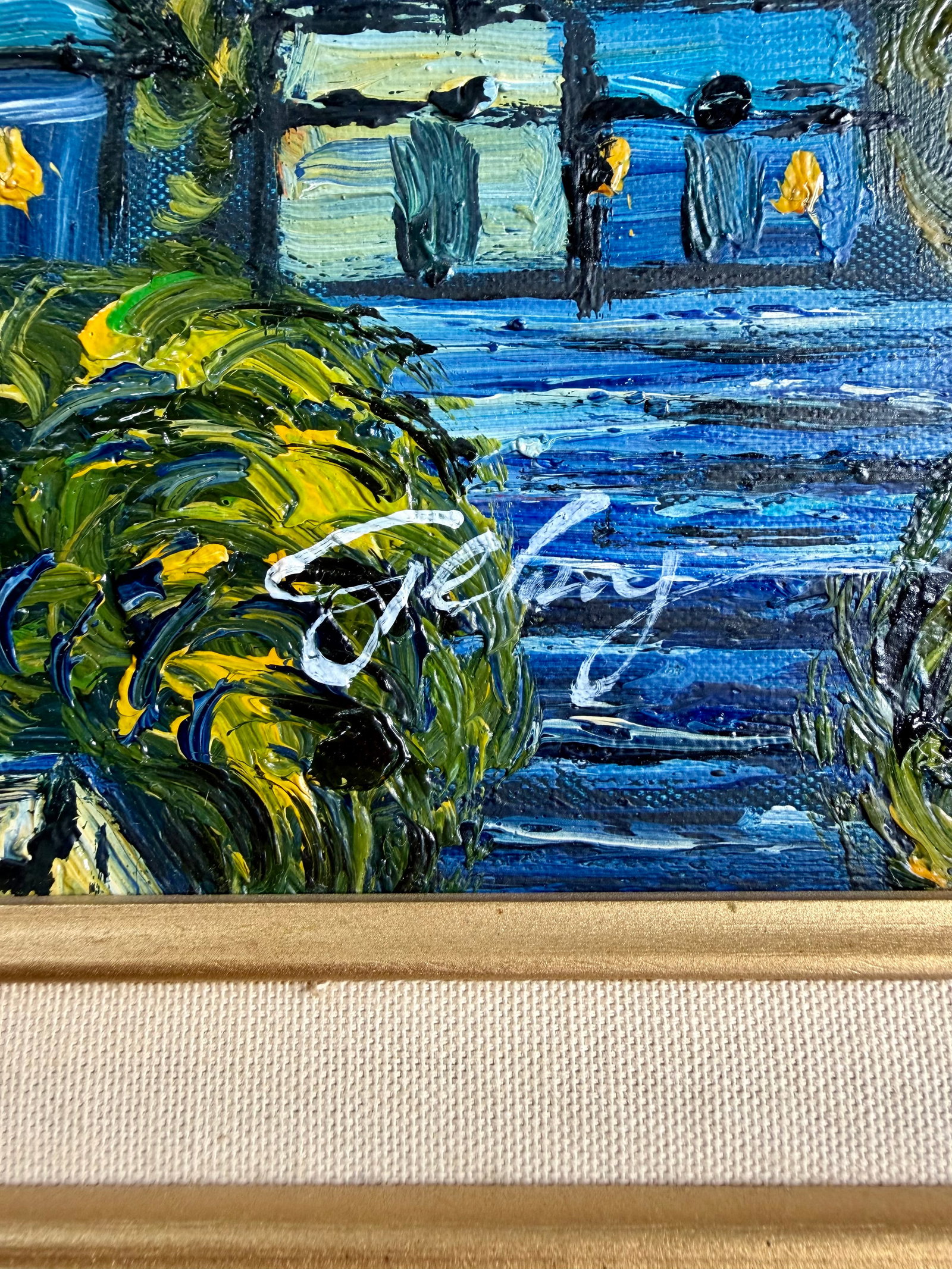 Late 20th Century Oil on Canvas After Van Gogh "The Starry Night" - 2