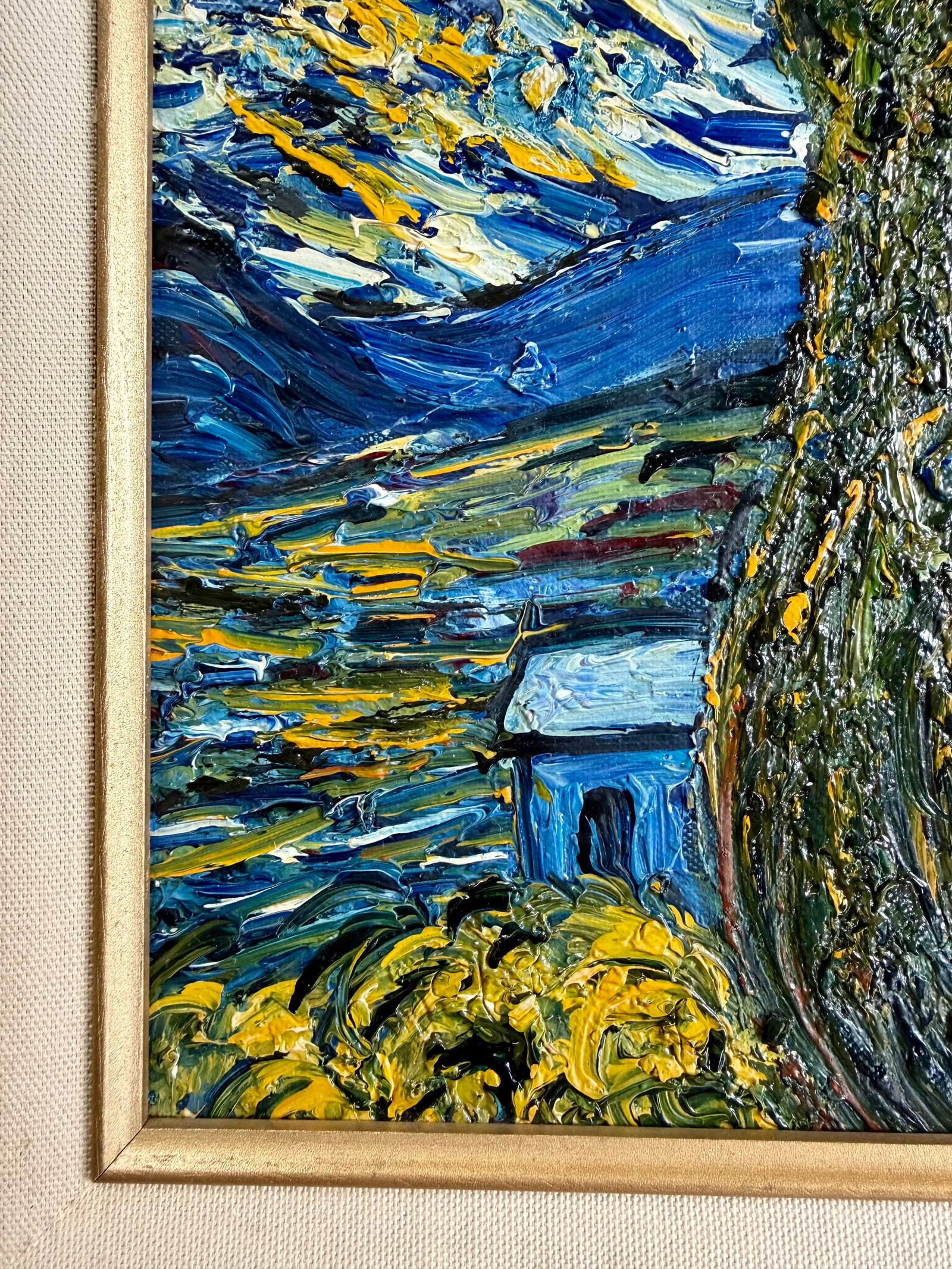 Late 20th Century Oil on Canvas After Van Gogh "The Starry Night" - 6