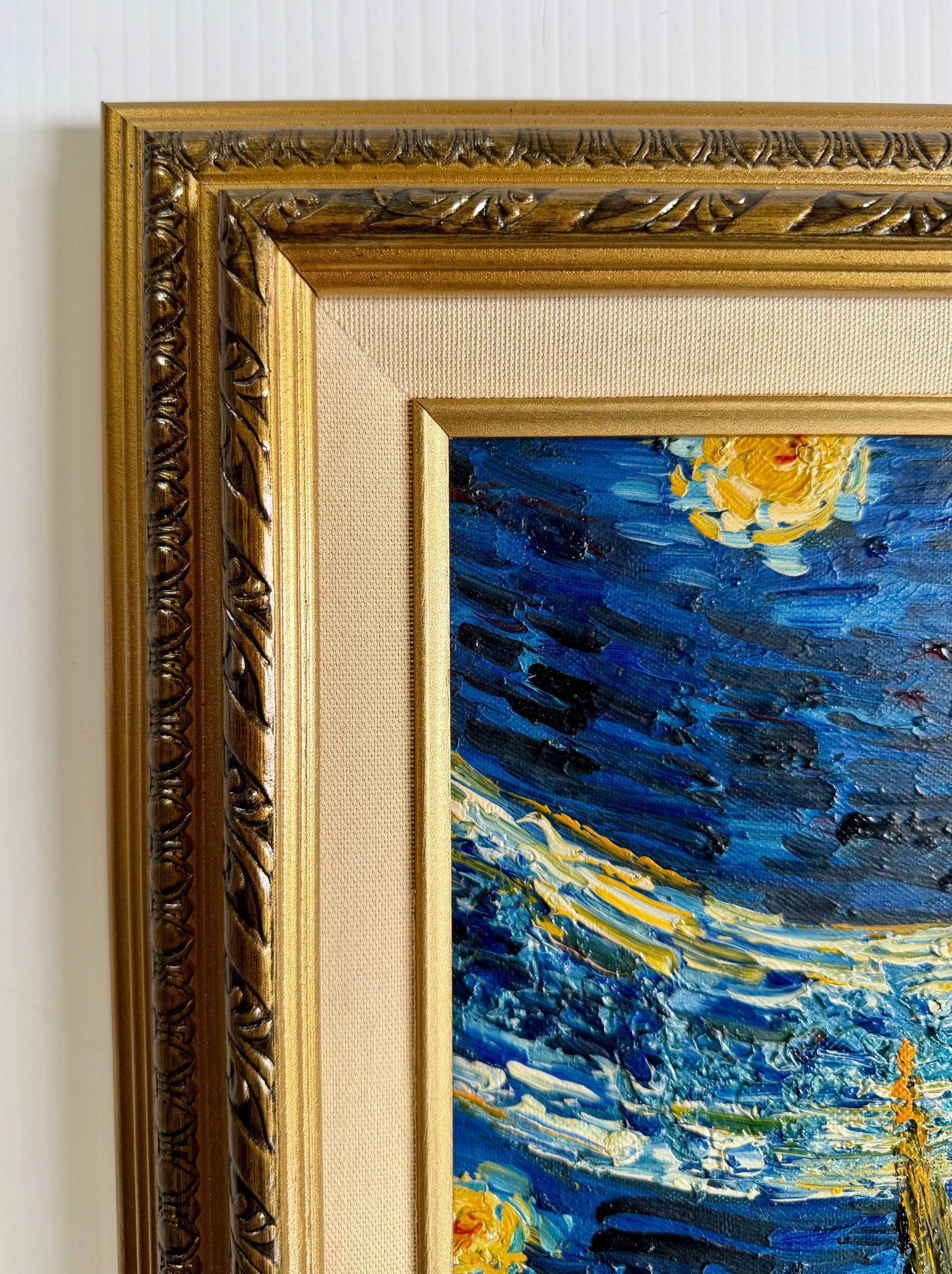 Late 20th Century Oil on Canvas After Van Gogh "The Starry Night" - 7