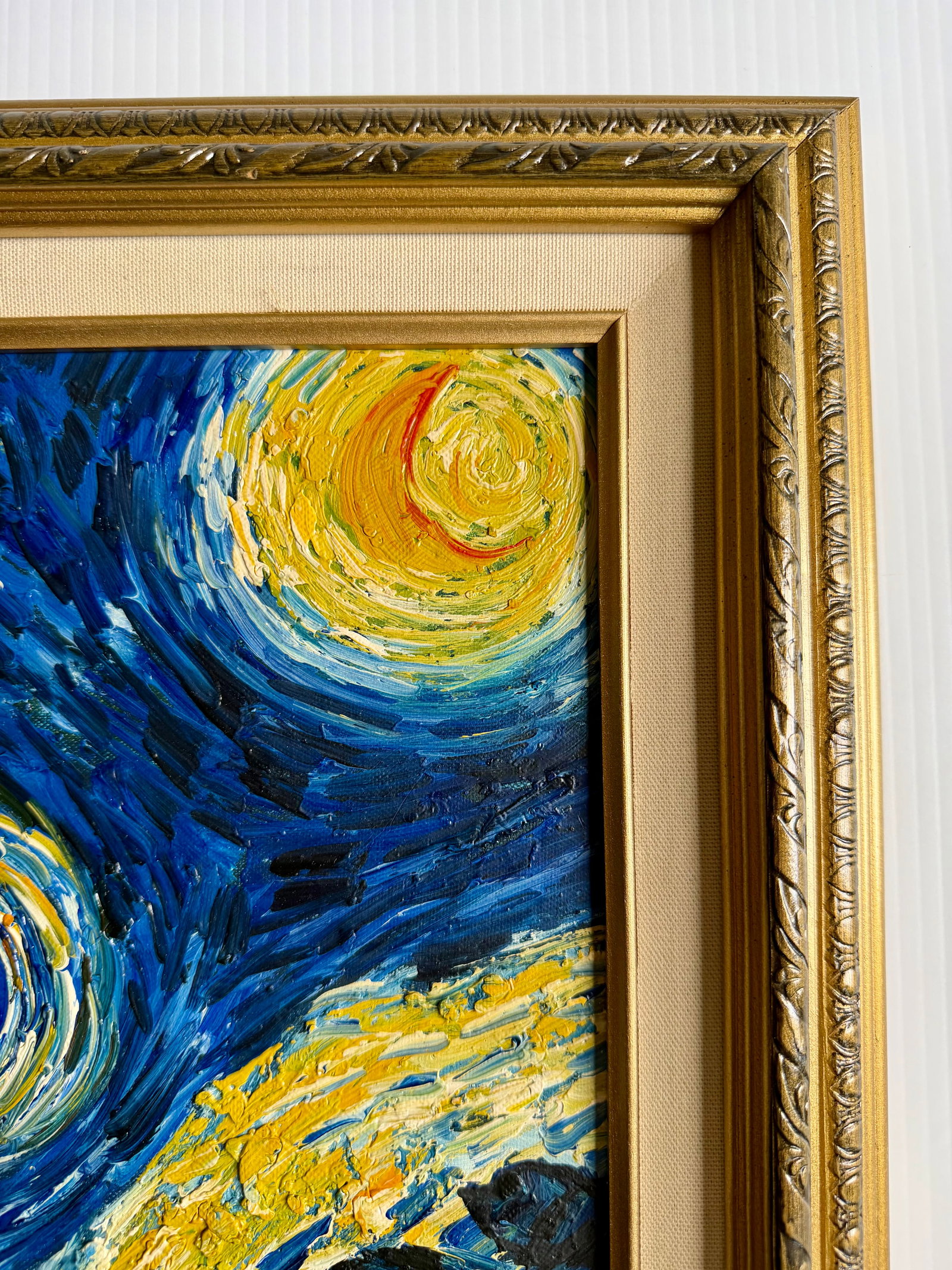 Late 20th Century Oil on Canvas After Van Gogh "The Starry Night" - 8