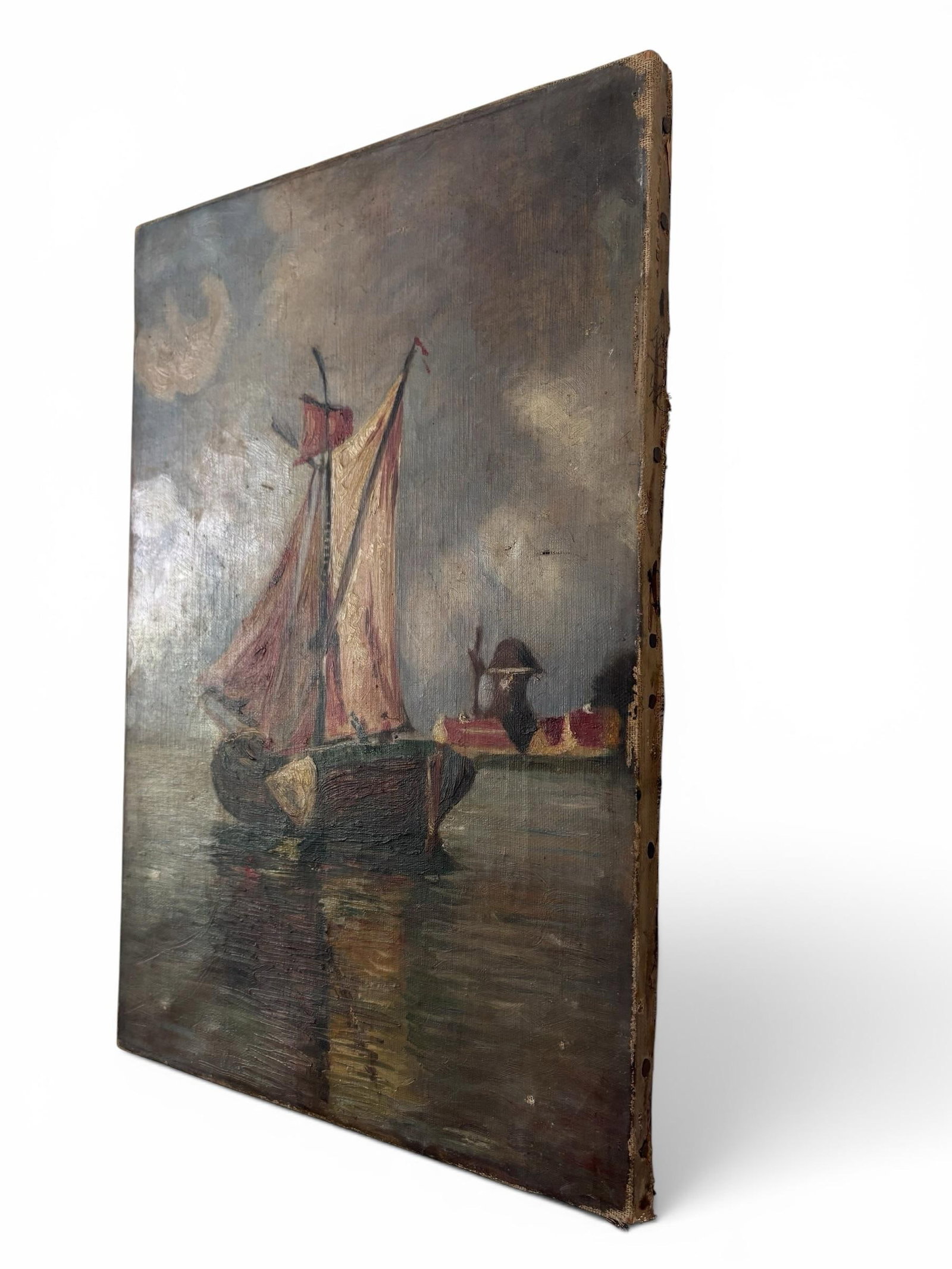 Original Antique English Maritime Oil Painting Circa Early 1900's - 2