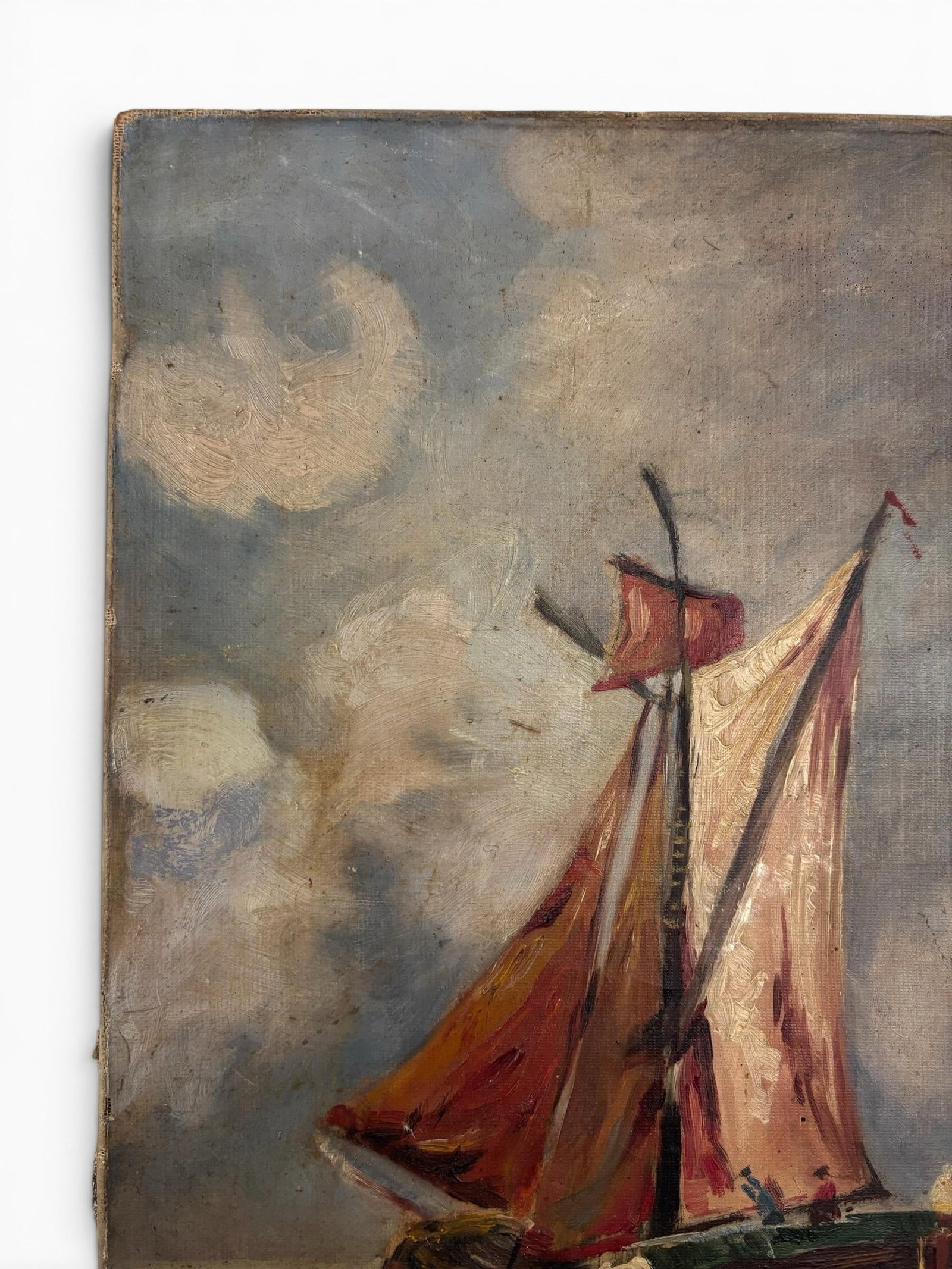 Original Antique English Maritime Oil Painting Circa Early 1900's - 6