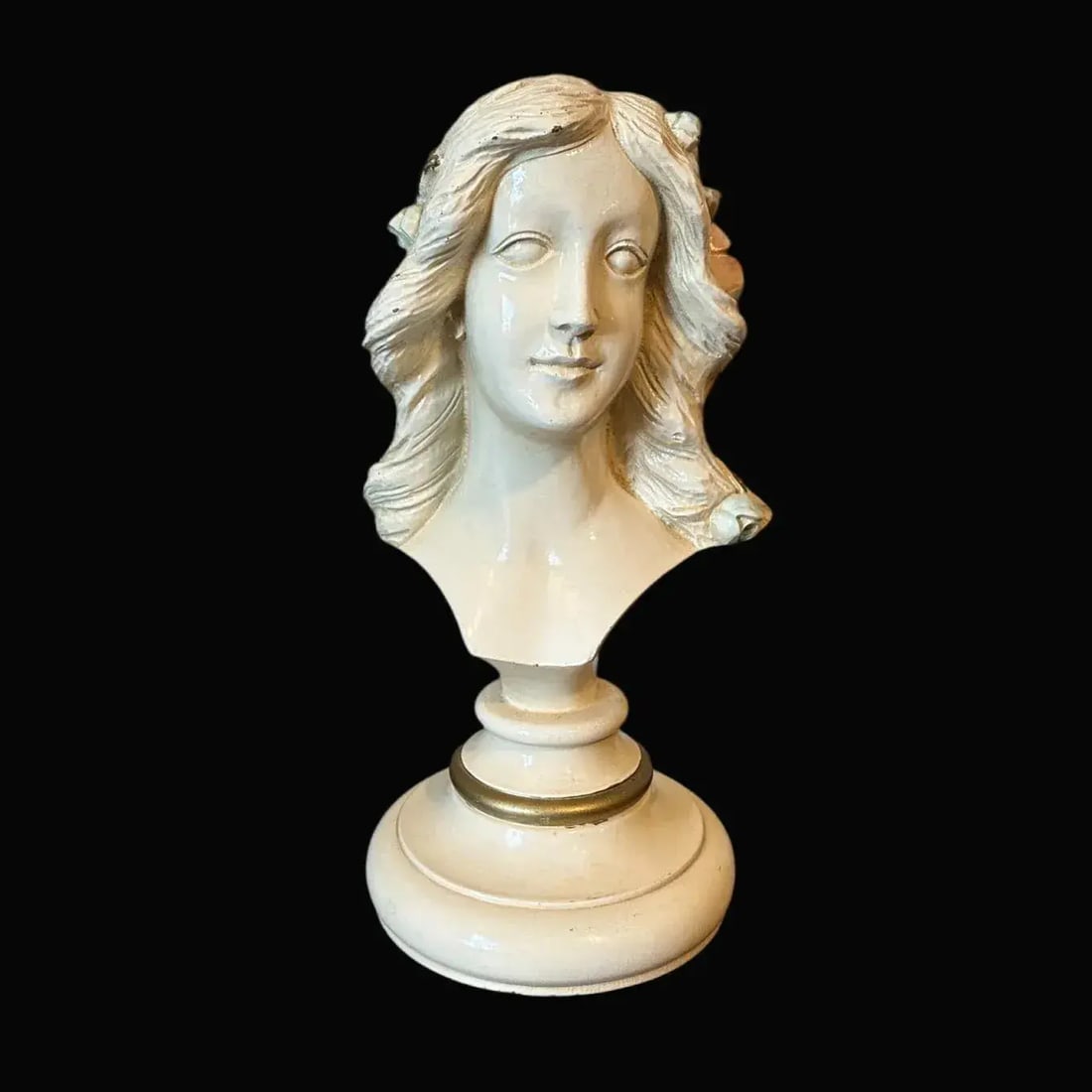 Large Vintage Hand Carved Wood Lady Bust - Paris Apartment - Chippy Shabby Chic - 5
