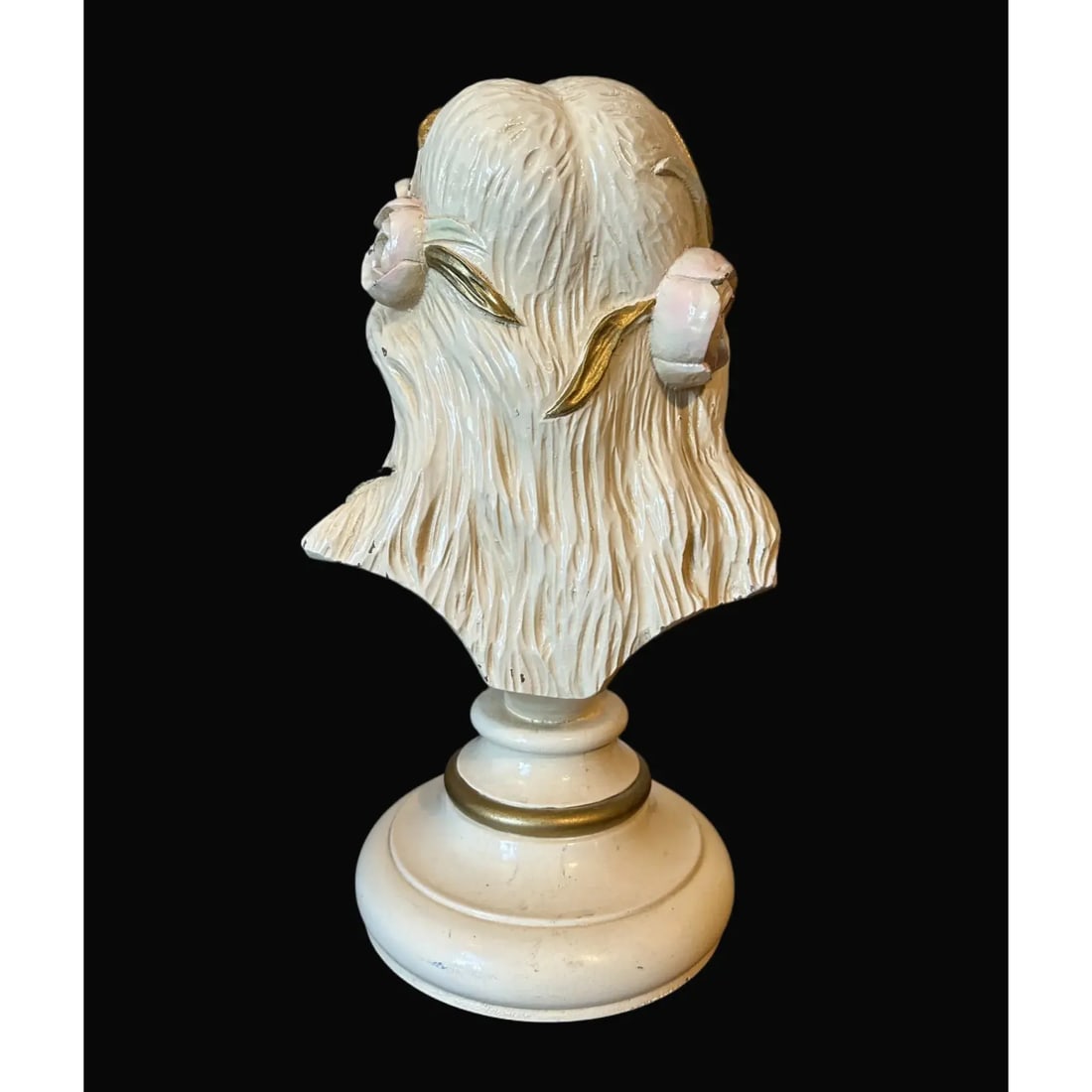 Large Vintage Hand Carved Wood Lady Bust - Paris Apartment - Chippy Shabby Chic - 6