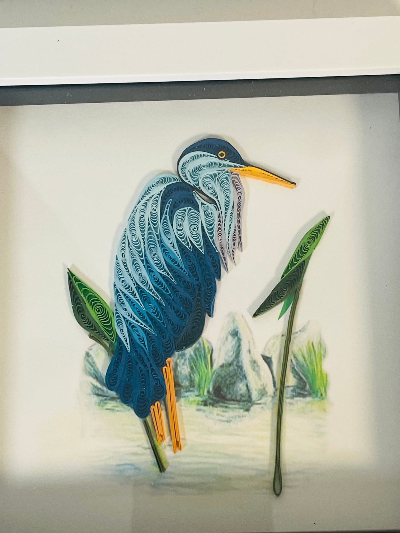 1970s Florida Coastal Collage Art Framed 6 PCS Set Sea Shells, . Pelicans - 5