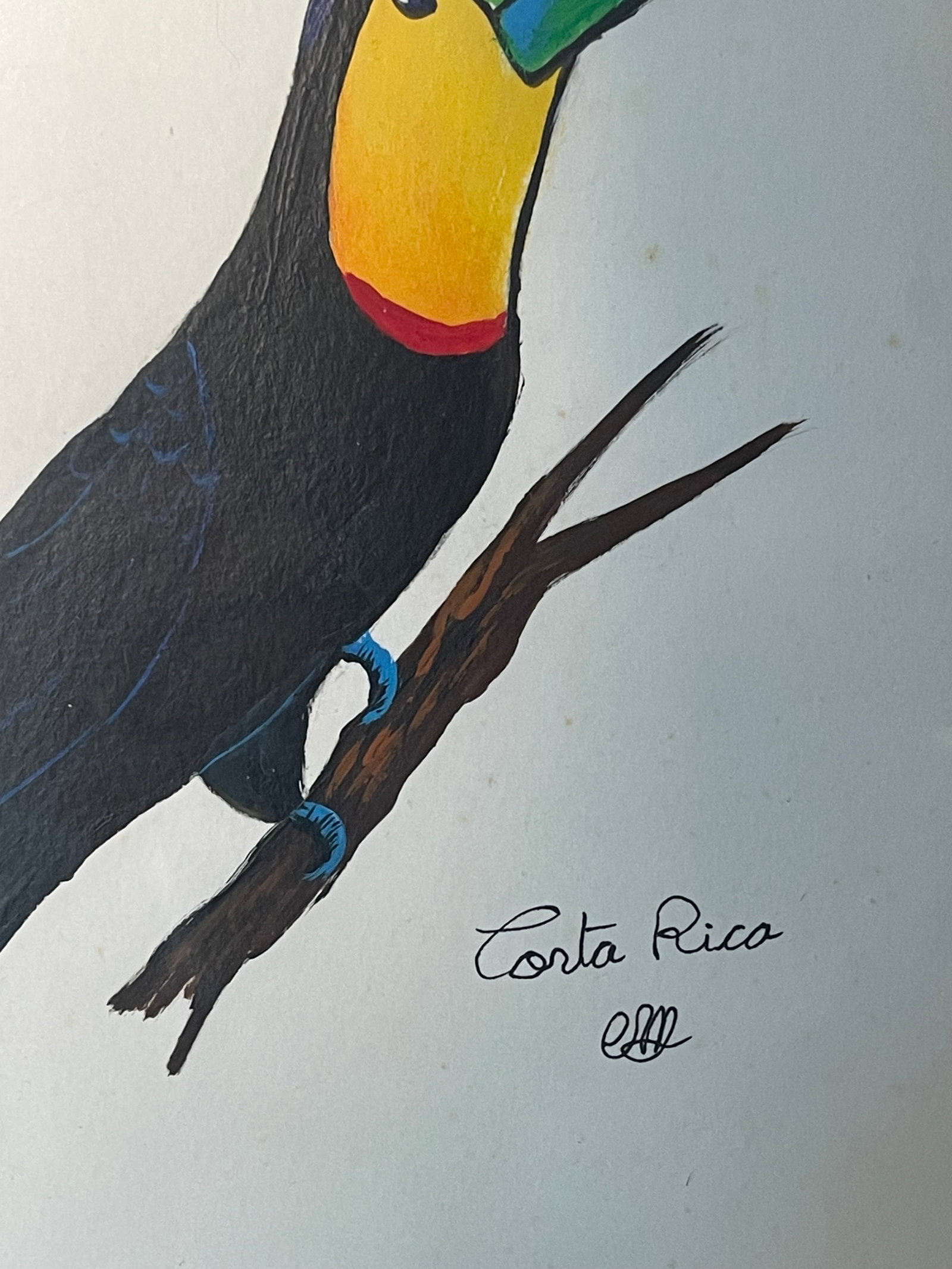 1960s Costa Rican Toucan Bird Watercolor in Gold Frame - 4