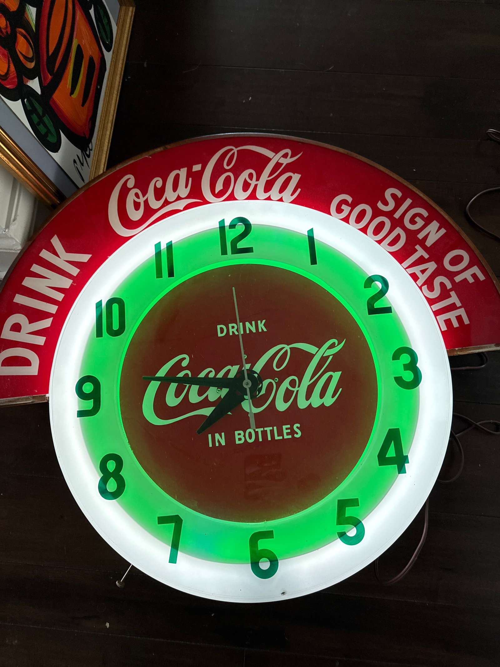 1950s Original Coca Cola Cleveland Neon Advertising Clock - 9