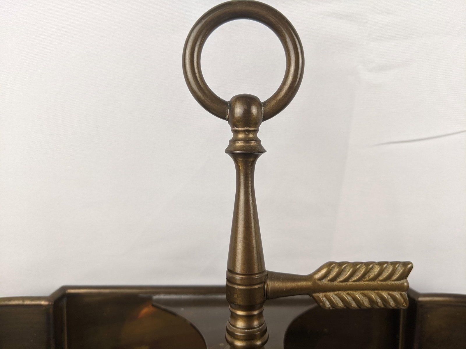 Wildwood Vintage Brass Bouillotte Style Two-Light Table Lamp With Black Tole Shade and Gilt Decorati - 10