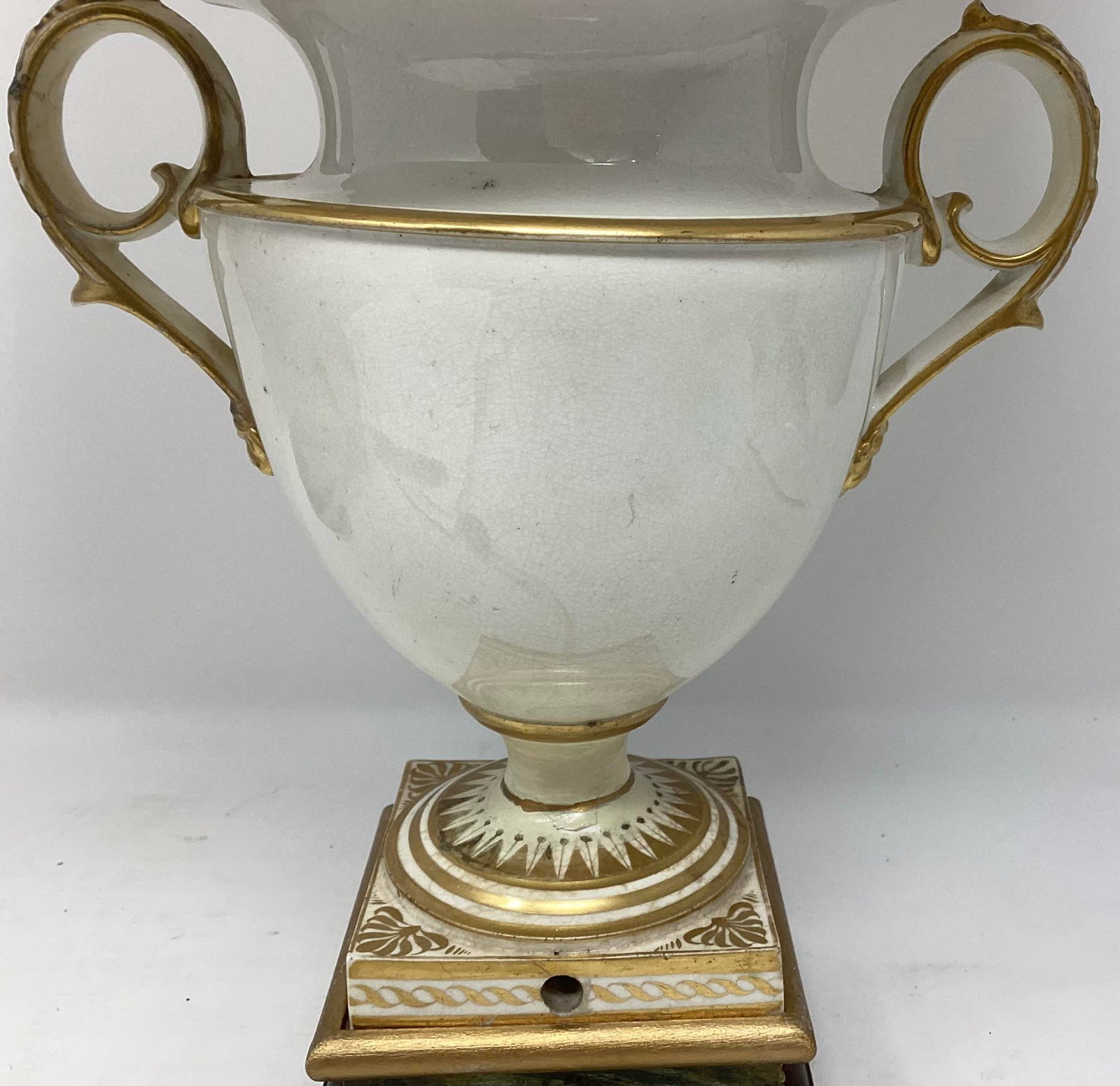 Antique Derby Porcelain Urn Made Into Lamp. - 3