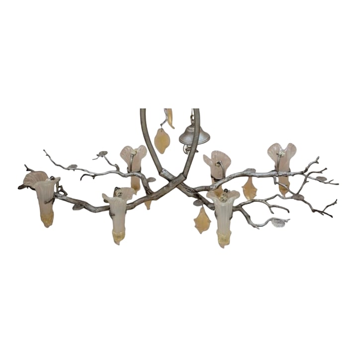 Vintage Murano Gold Flake Glass Chandelier With "Silver" Branches (1 of 9)